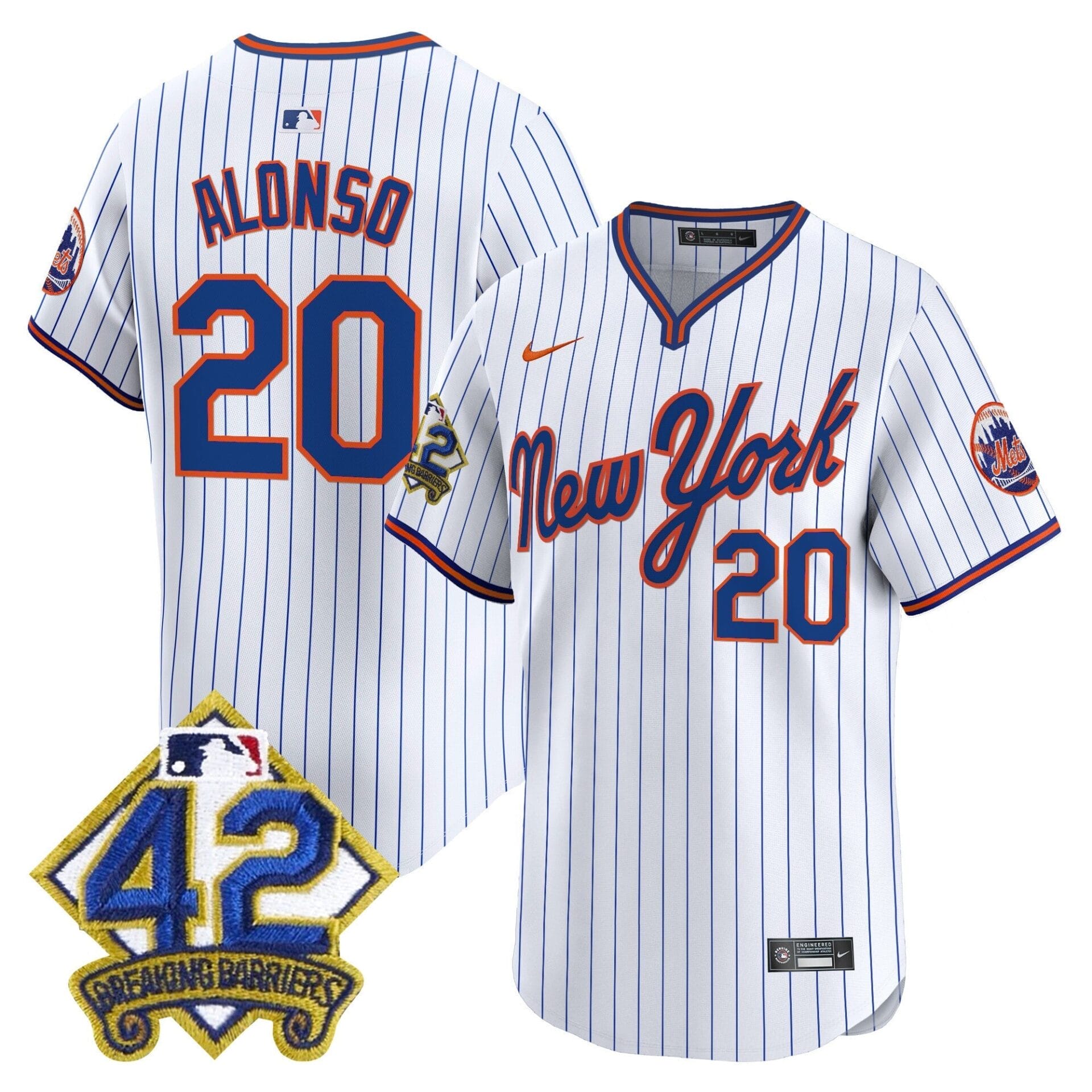 New York Mets 2025 Jackie Robinson Patch Road Alternate Jersey – All Stitched - Image 13