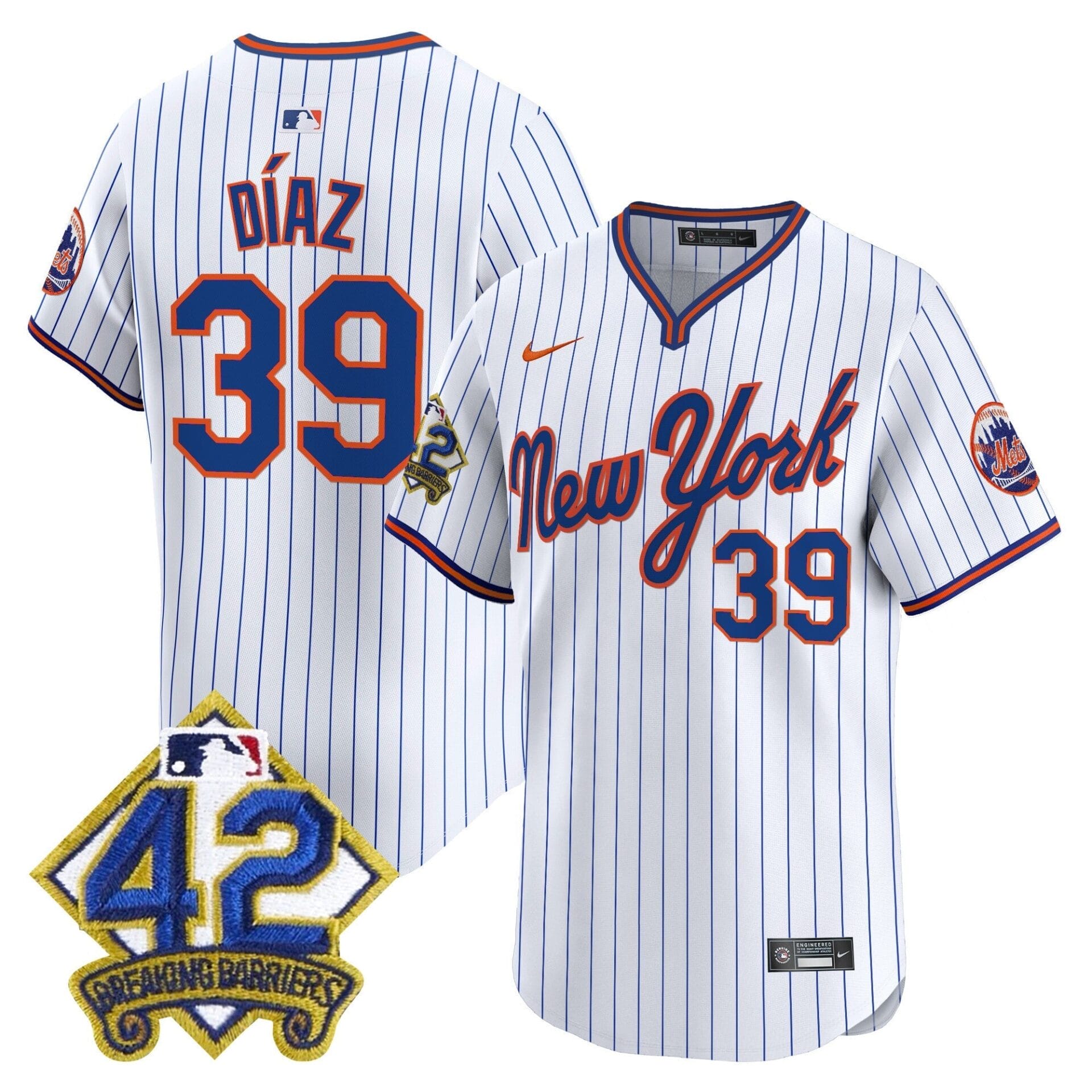 New York Mets 2025 Jackie Robinson Patch Road Alternate Jersey – All Stitched - Image 17