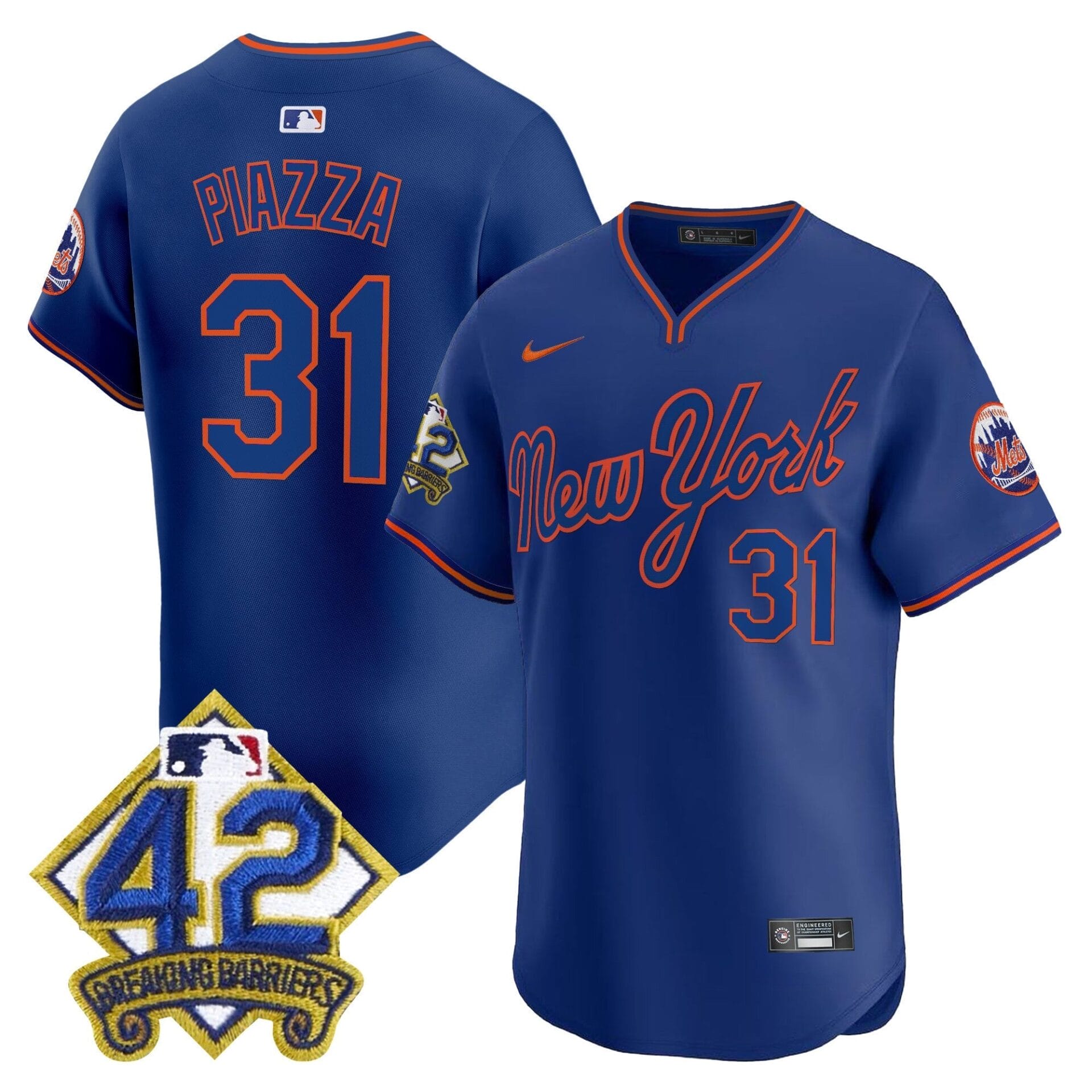 New York Mets 2025 Jackie Robinson Patch Road Alternate Jersey – All Stitched - Image 5