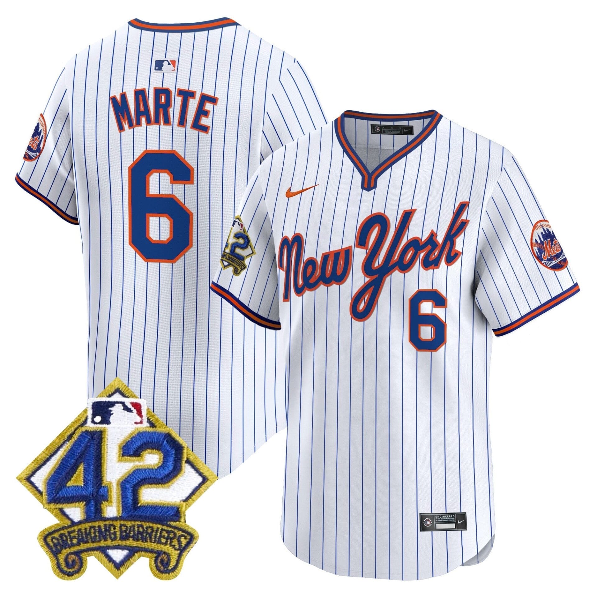New York Mets 2025 Jackie Robinson Patch Road Alternate Jersey – All Stitched - Image 14