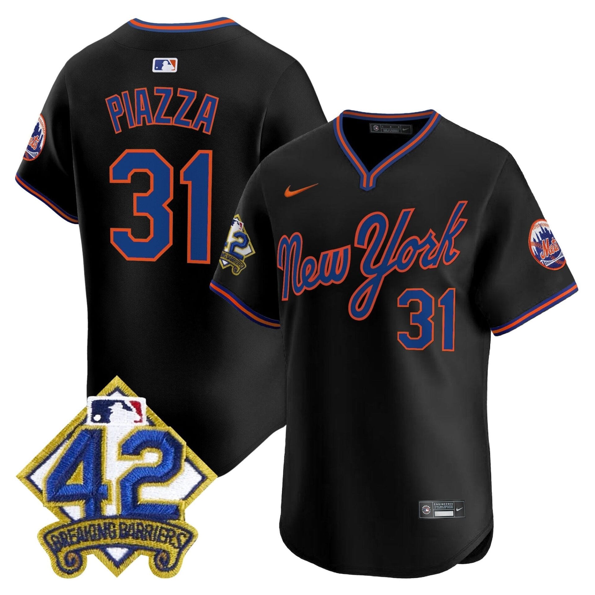 New York Mets 2025 Jackie Robinson Patch Road Alternate Jersey – All Stitched - Image 25