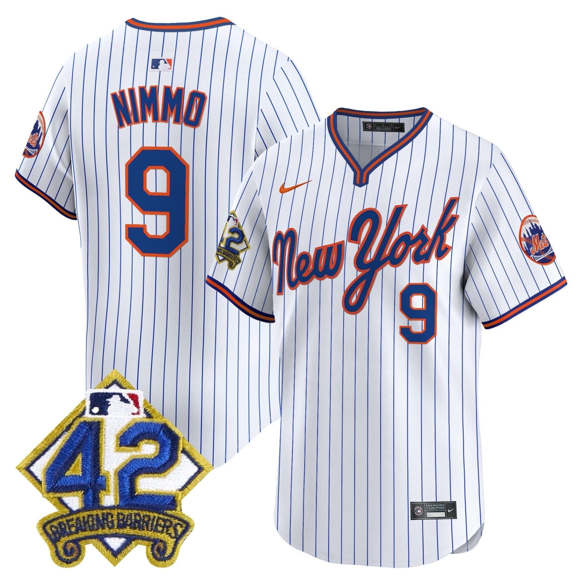New York Mets 2025 Jackie Robinson Patch Road Alternate Jersey – All Stitched - Image 16
