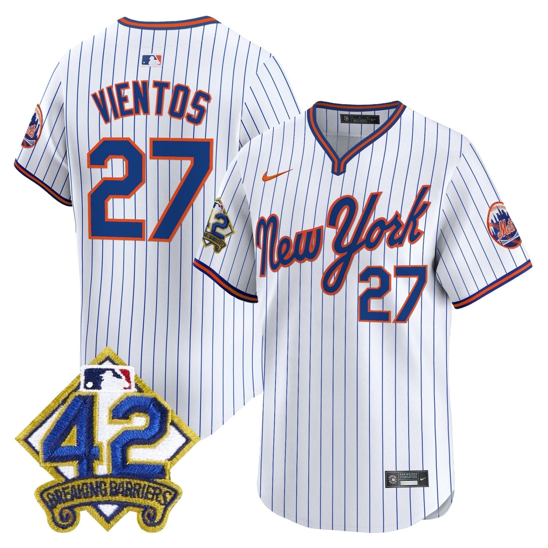 New York Mets 2025 Jackie Robinson Patch Road Alternate Jersey – All Stitched - Image 18