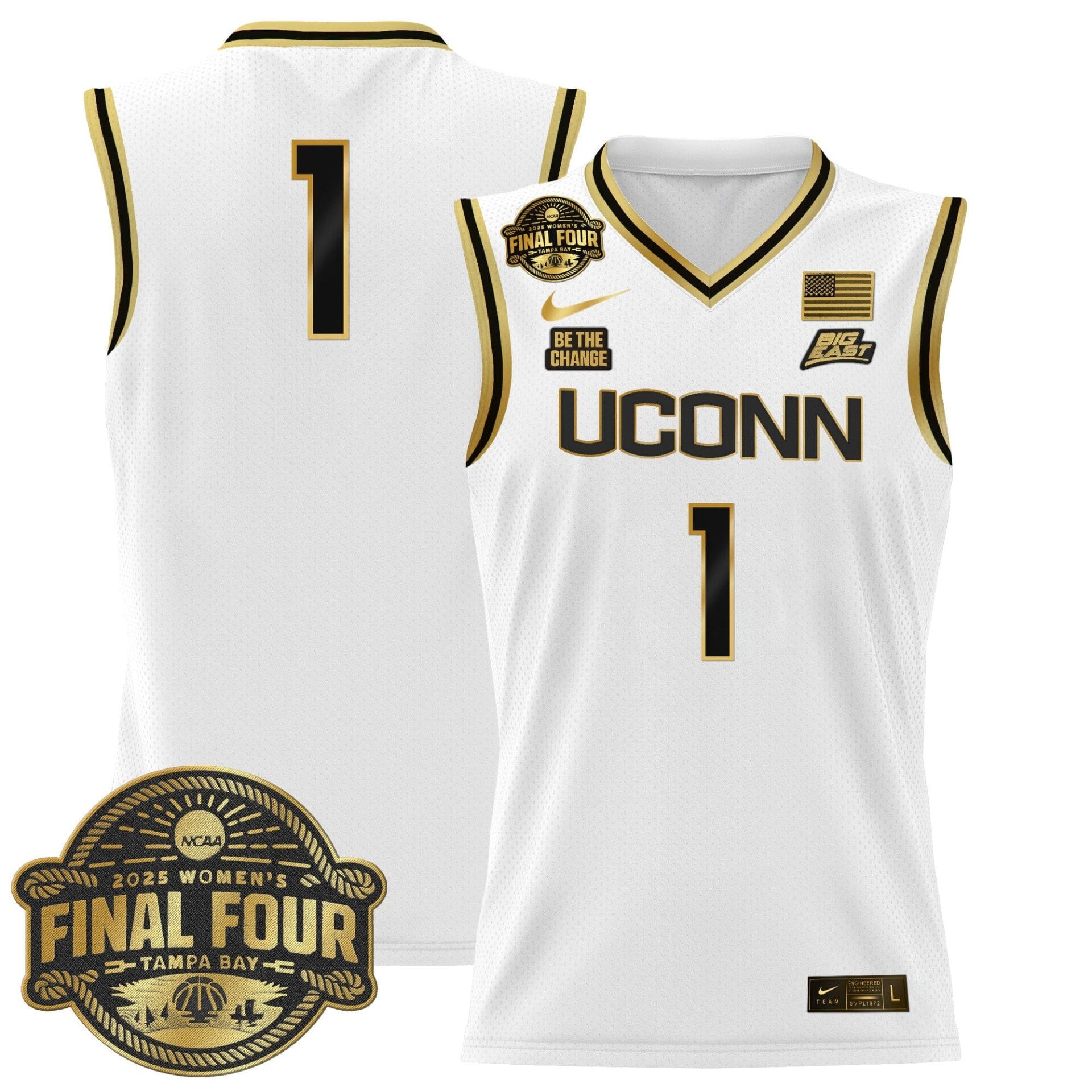 Size - UConn Huskies 2025 Big Eat Women's Final Four Patch Lightweight Basketball Jersey - All Stitched - Image 21