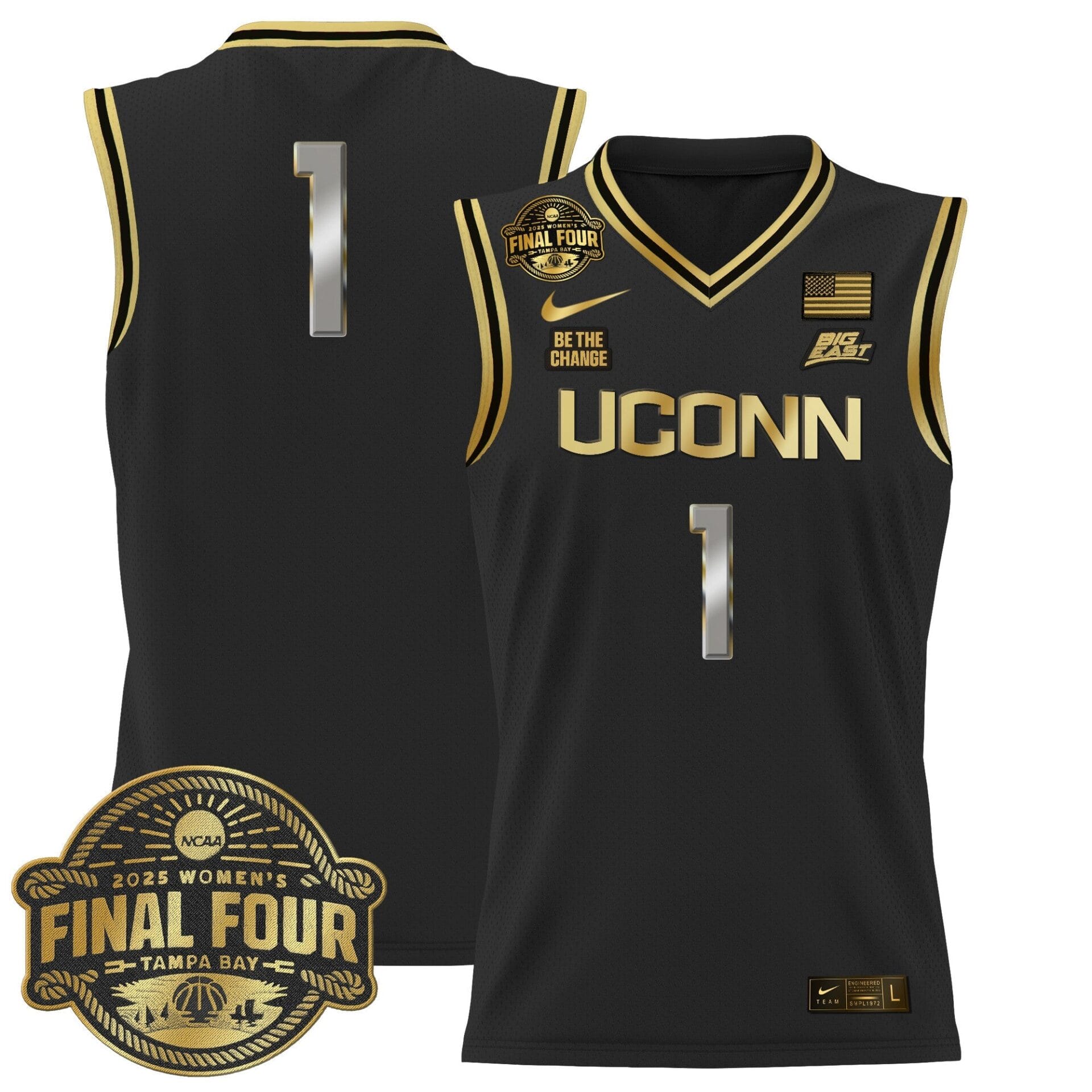 Size - UConn Huskies 2025 Big Eat Women's Final Four Patch Lightweight Basketball Jersey - All Stitched - Image 28