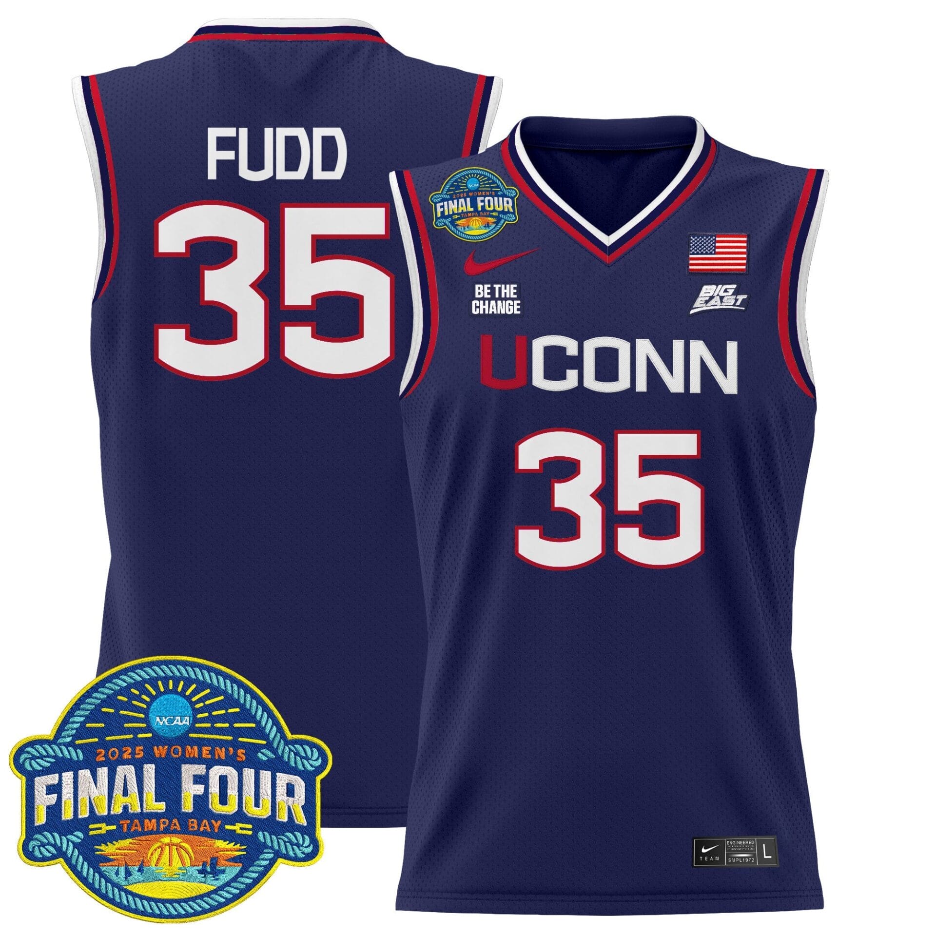 Size - UConn Huskies 2025 Big Eat Women's Final Four Patch Lightweight Basketball Jersey - All Stitched - Image 10
