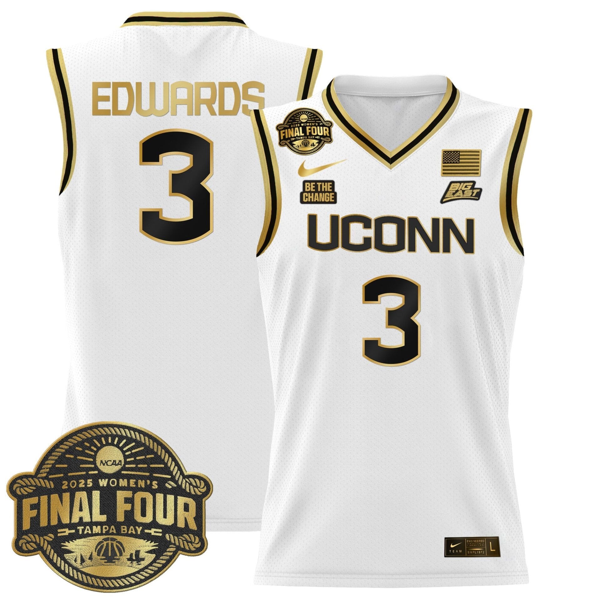 Size - UConn Huskies 2025 Big Eat Women's Final Four Patch Lightweight Basketball Jersey - All Stitched - Image 18