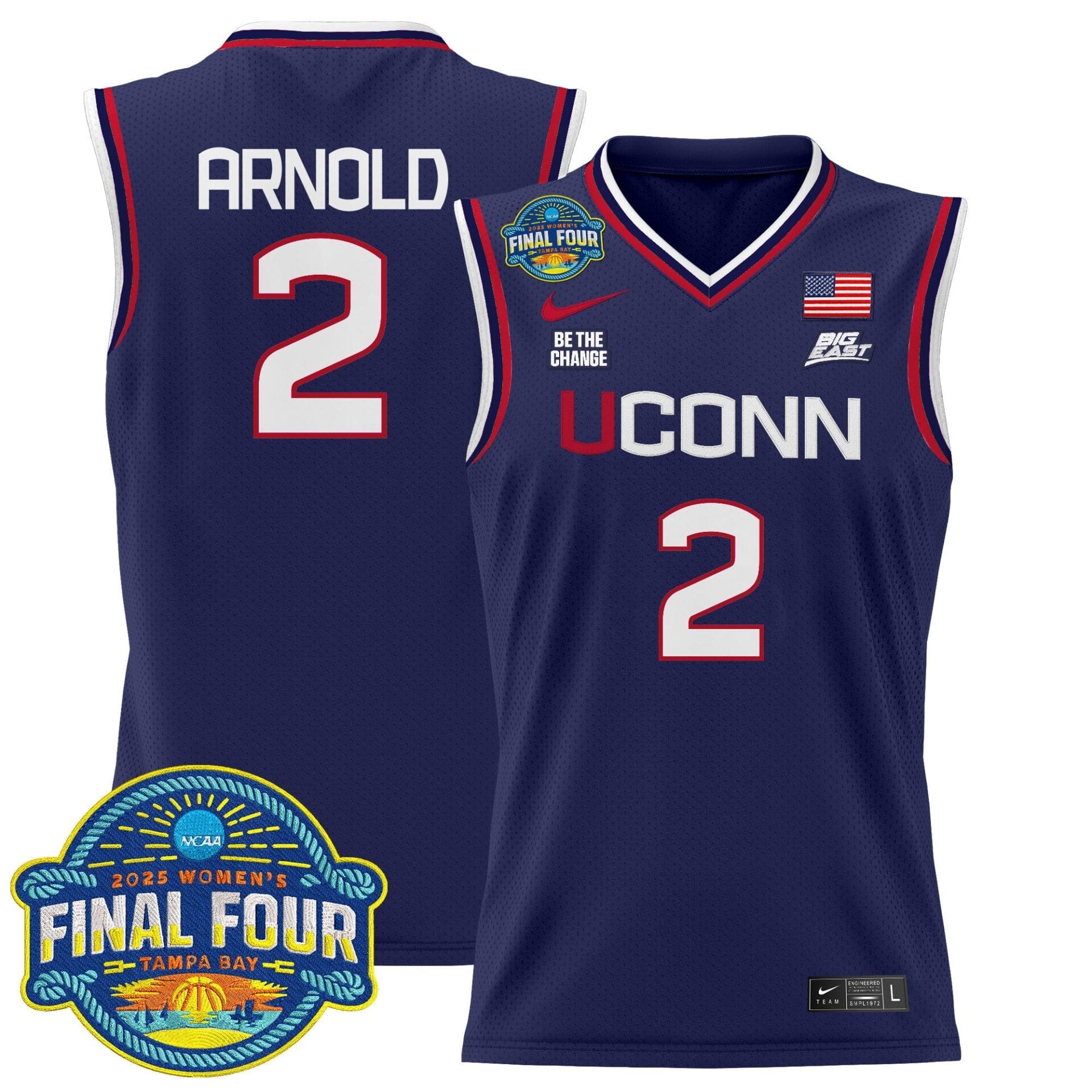 Size - UConn Huskies 2025 Big Eat Women's Final Four Patch Lightweight Basketball Jersey - All Stitched - Image 12