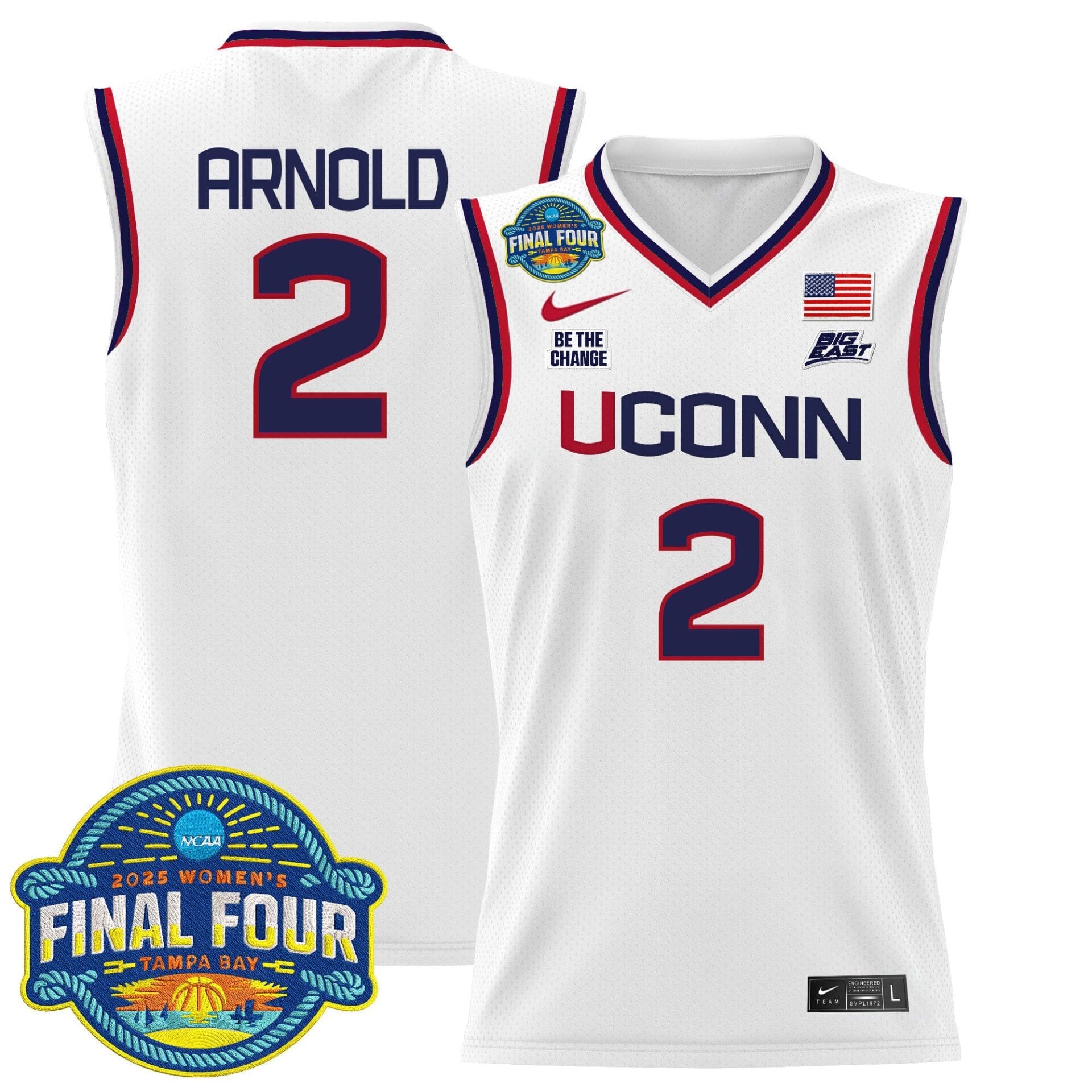 Size - UConn Huskies 2025 Big Eat Women's Final Four Patch Lightweight Basketball Jersey - All Stitched - Image 5