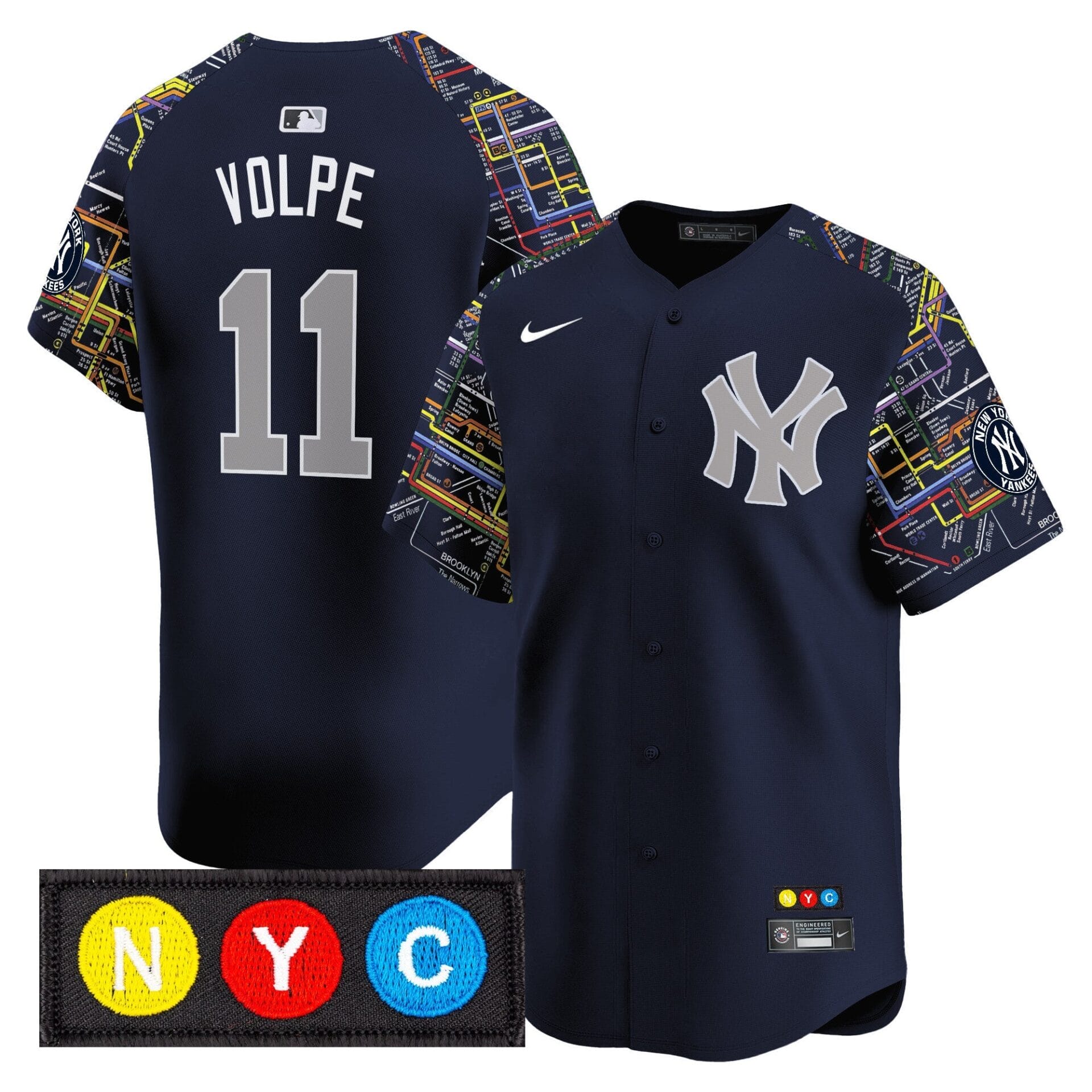New York Yankees Subway Style Vapor Premier Limited Jersey - Stitched - Image 2