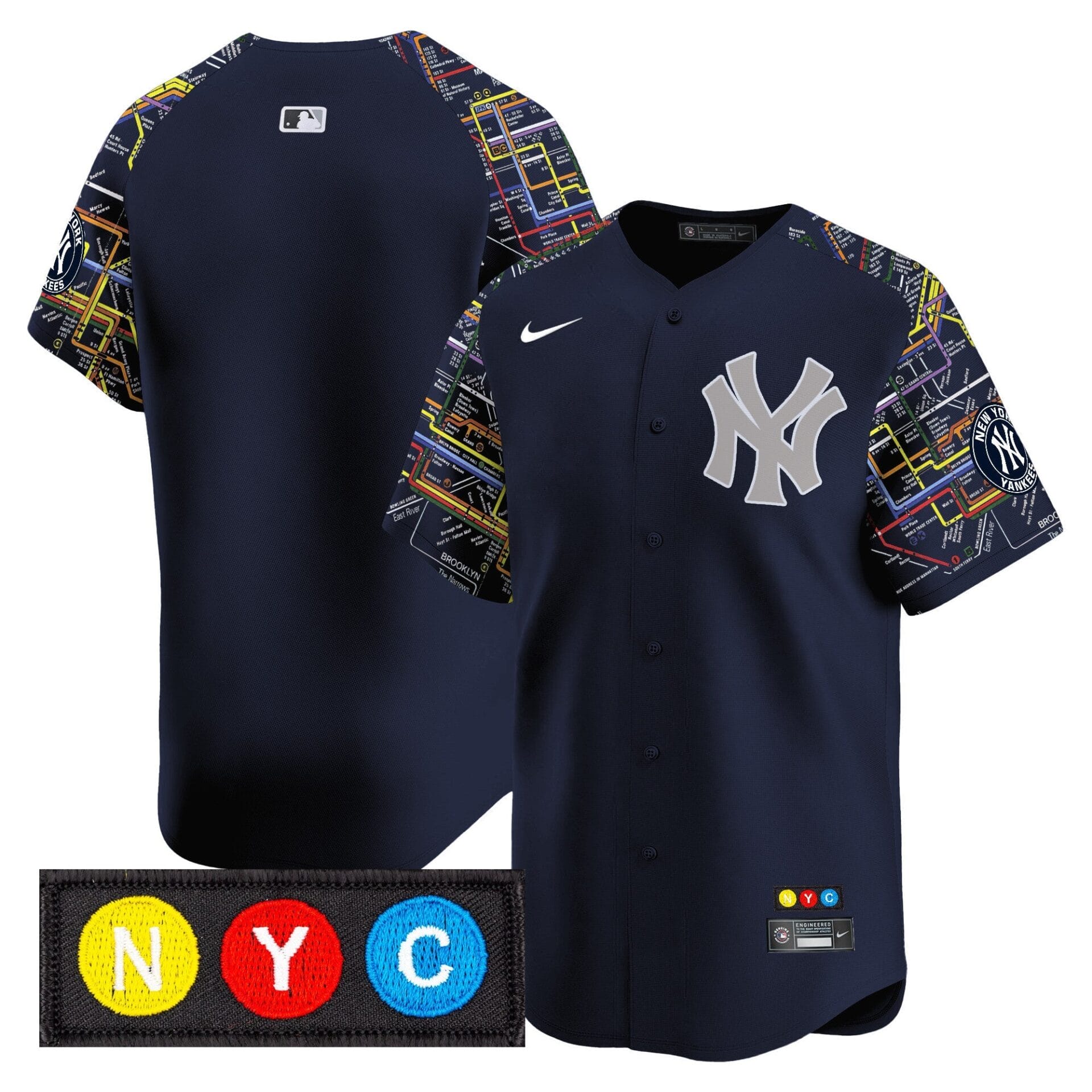 New York Yankees Subway Style Vapor Premier Limited Jersey - Stitched - Image 8