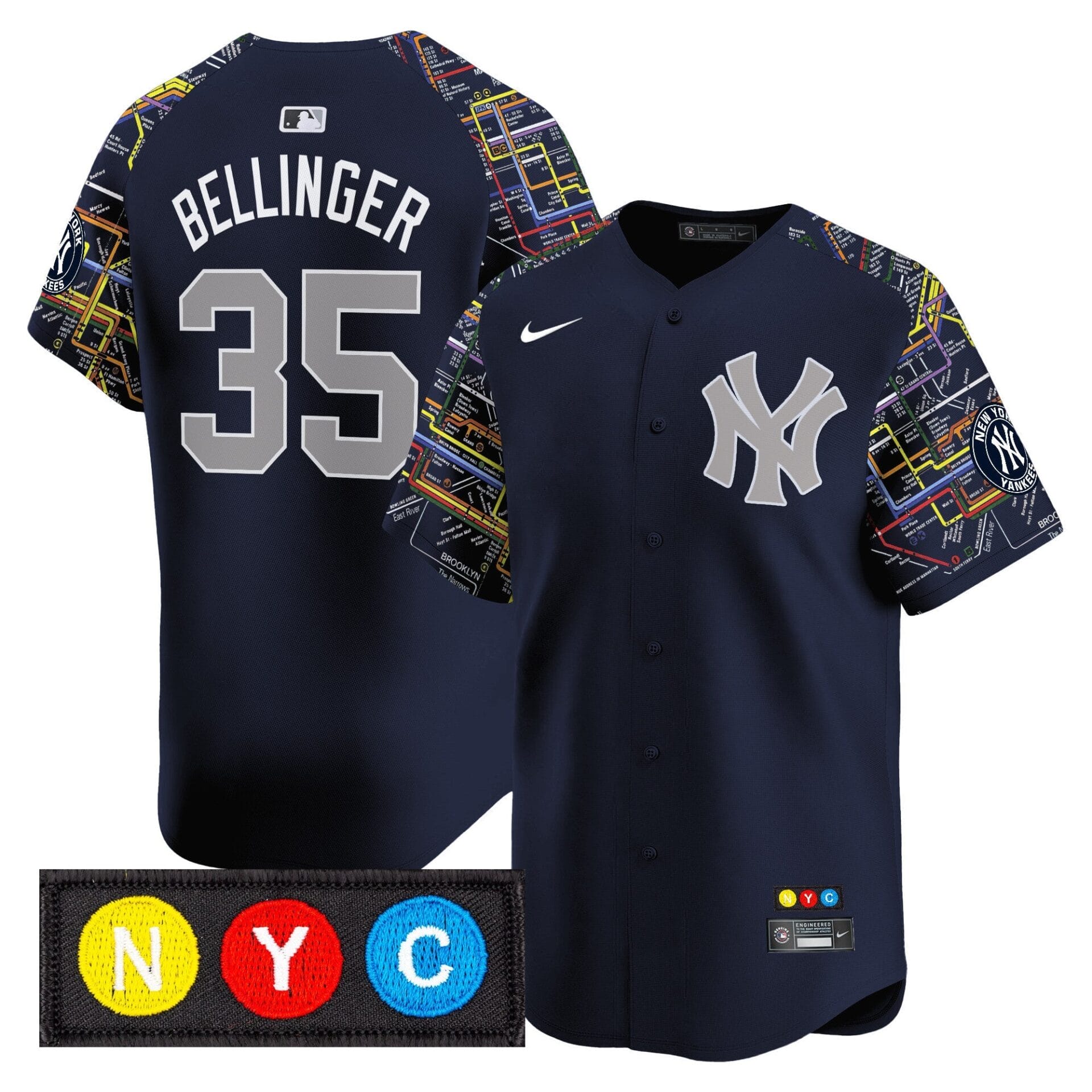 New York Yankees Subway Style Vapor Premier Limited Jersey - Stitched - Image 7