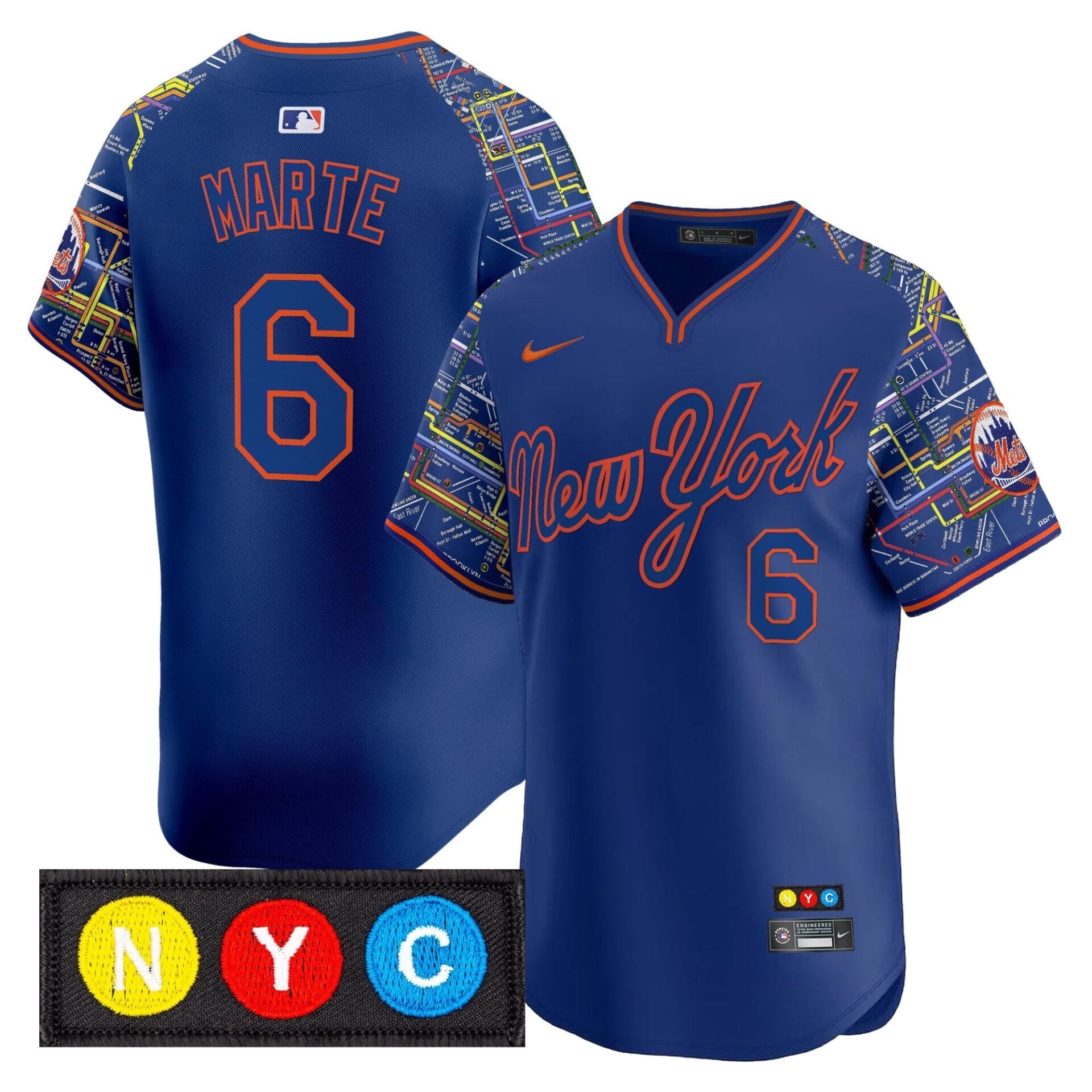 New York Mets Subway Style Vapor Premier Limited Jersey - Stitched - Image 4