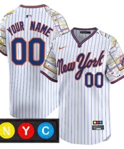 Alternative view of New York Mets Subway Style Vapor Premier Limited Custom Jersey - Stitched