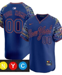 New York Mets Subway Style Vapor Premier Limited Custom Jersey - Stitched