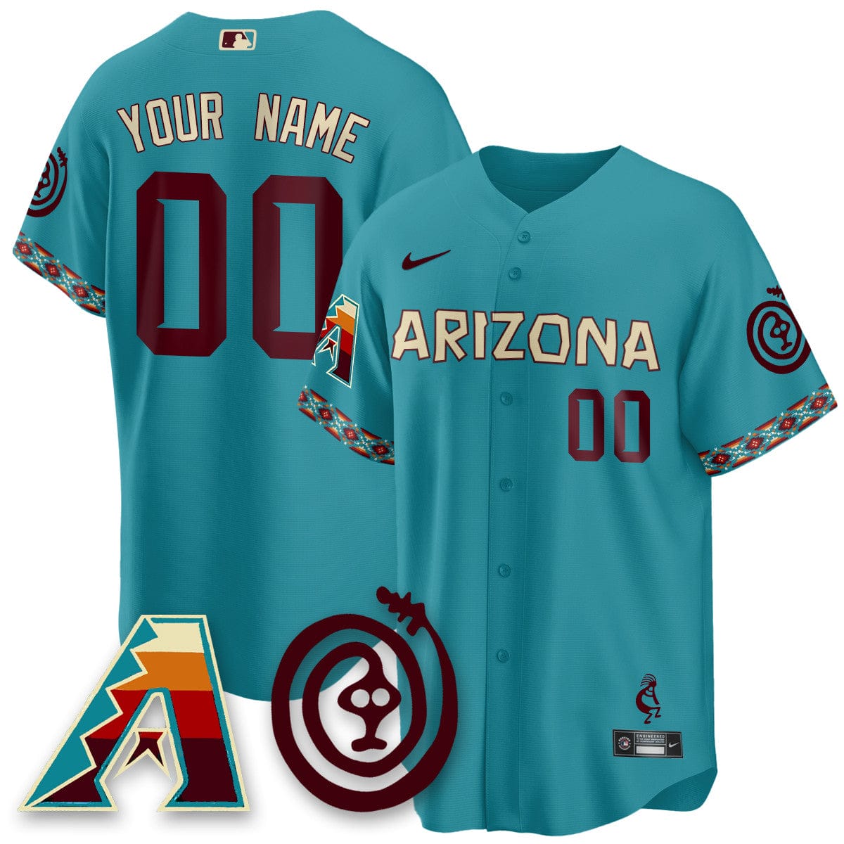 Custom Gender/Name Arizona Diamondbacks City Connect Concept Jersey V2 - All Stitched - Image 5