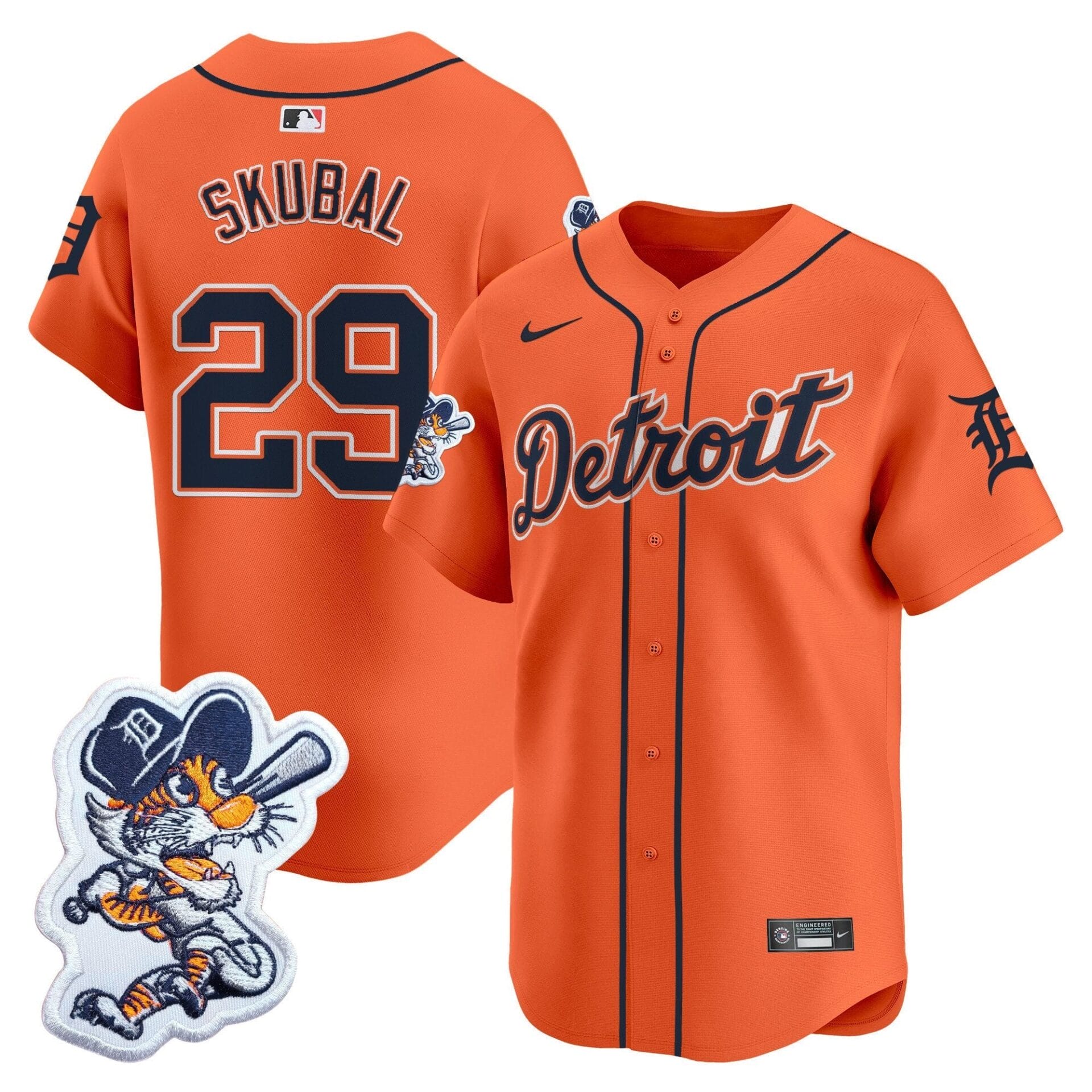 Detroit Tigers Paws Patch Vapor Premier Limited Jersey - All Stitched - Image 2
