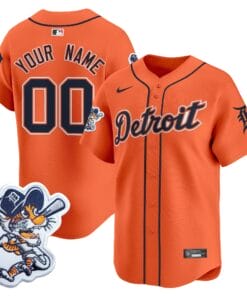 Detroit Tigers Paws Patch Vapor Premier Limited Custom Jersey - All Stitched