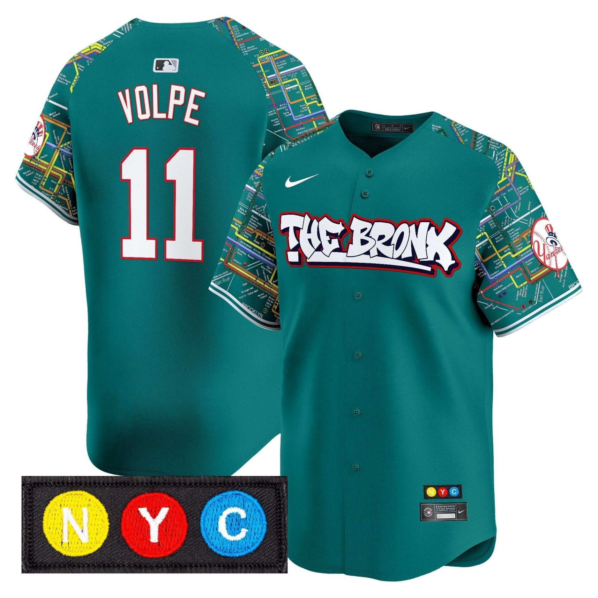 New York Yankees The Bronx Subway Style Vapor Premier Limited Jersey - Stitched - Image 10