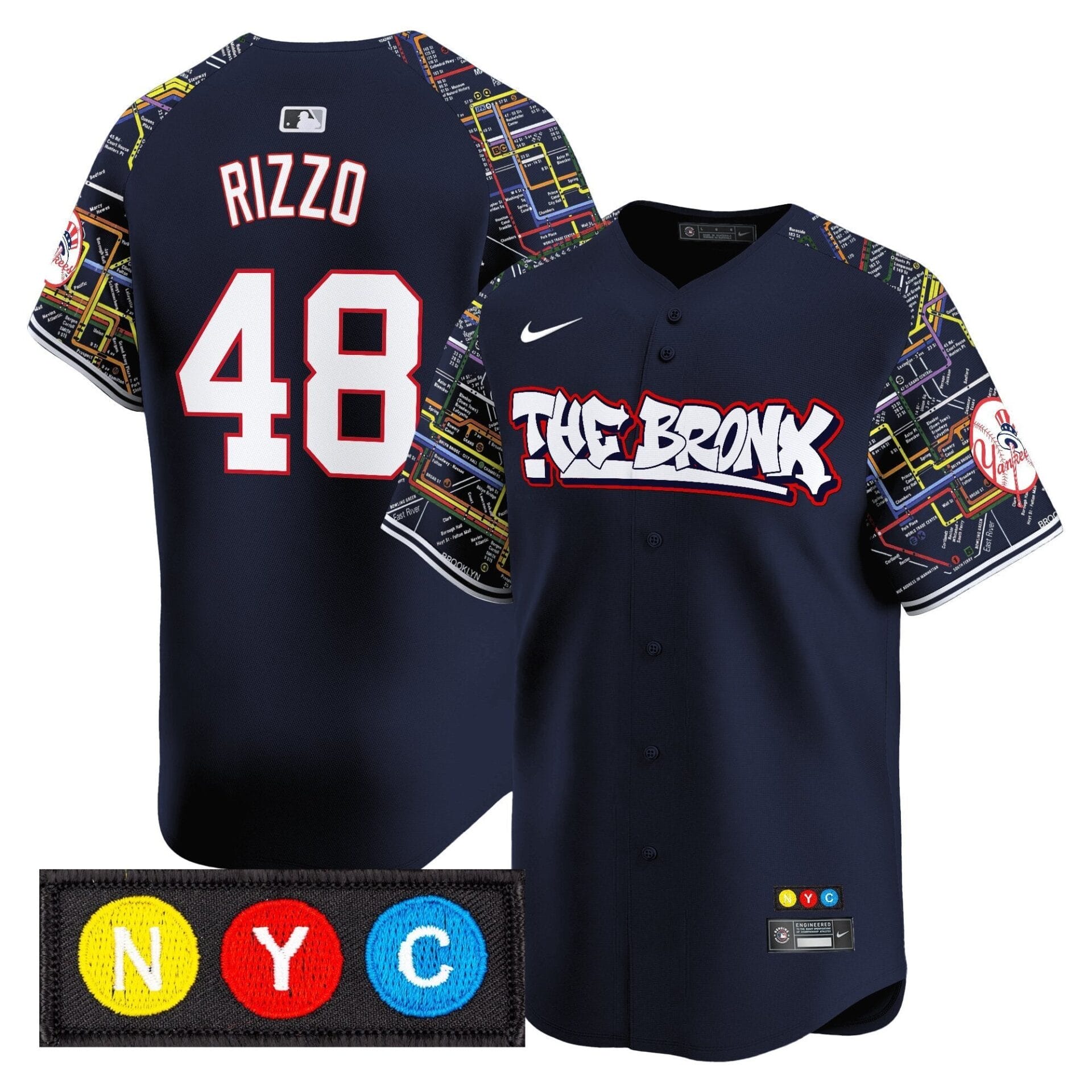 New York Yankees The Bronx Subway Style Vapor Premier Limited Jersey - Stitched - Image 6