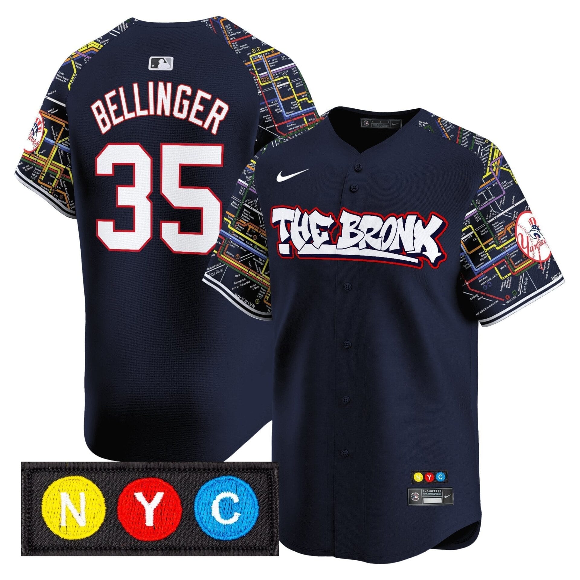 New York Yankees The Bronx Subway Style Vapor Premier Limited Jersey - Stitched - Image 7
