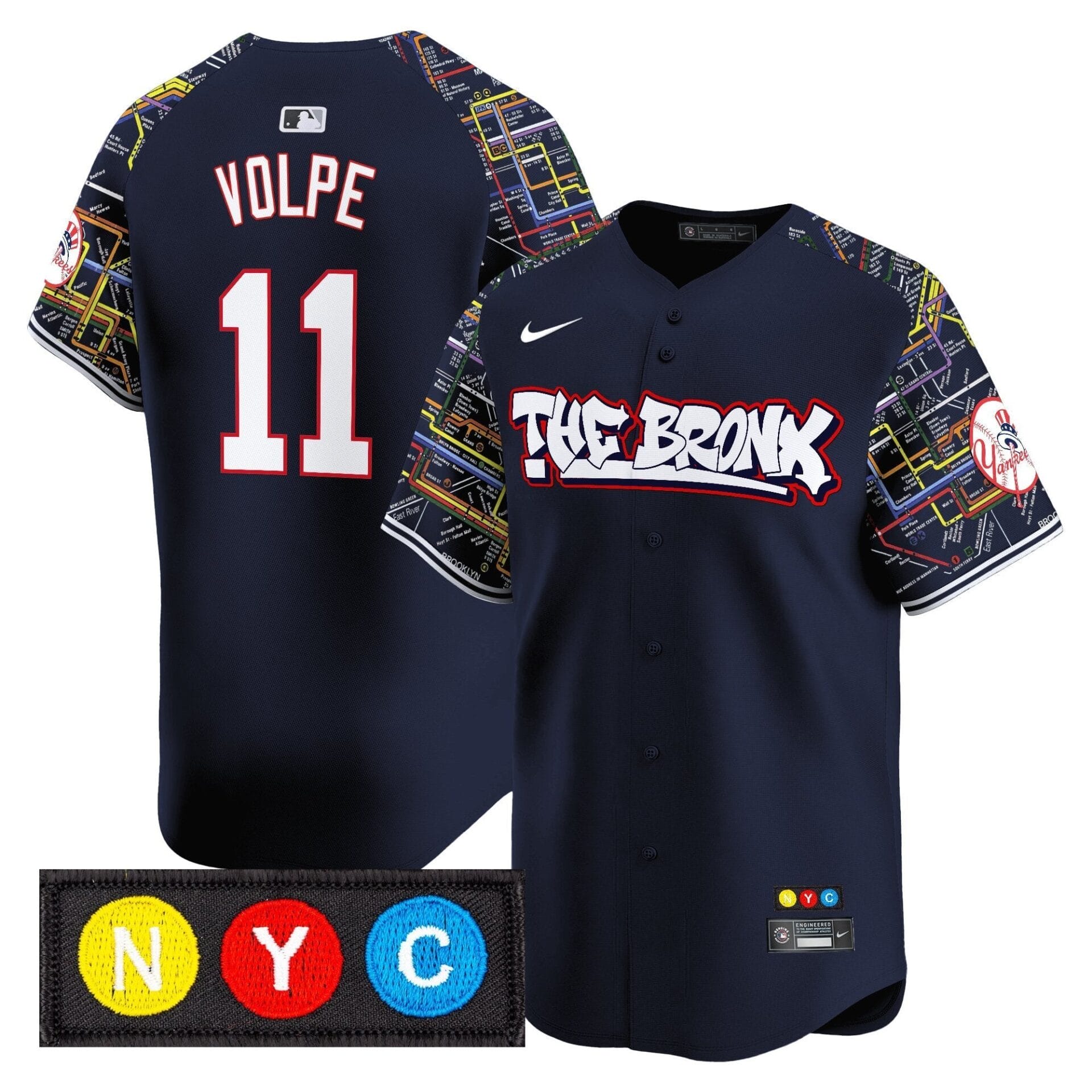 New York Yankees The Bronx Subway Style Vapor Premier Limited Jersey - Stitched - Image 2