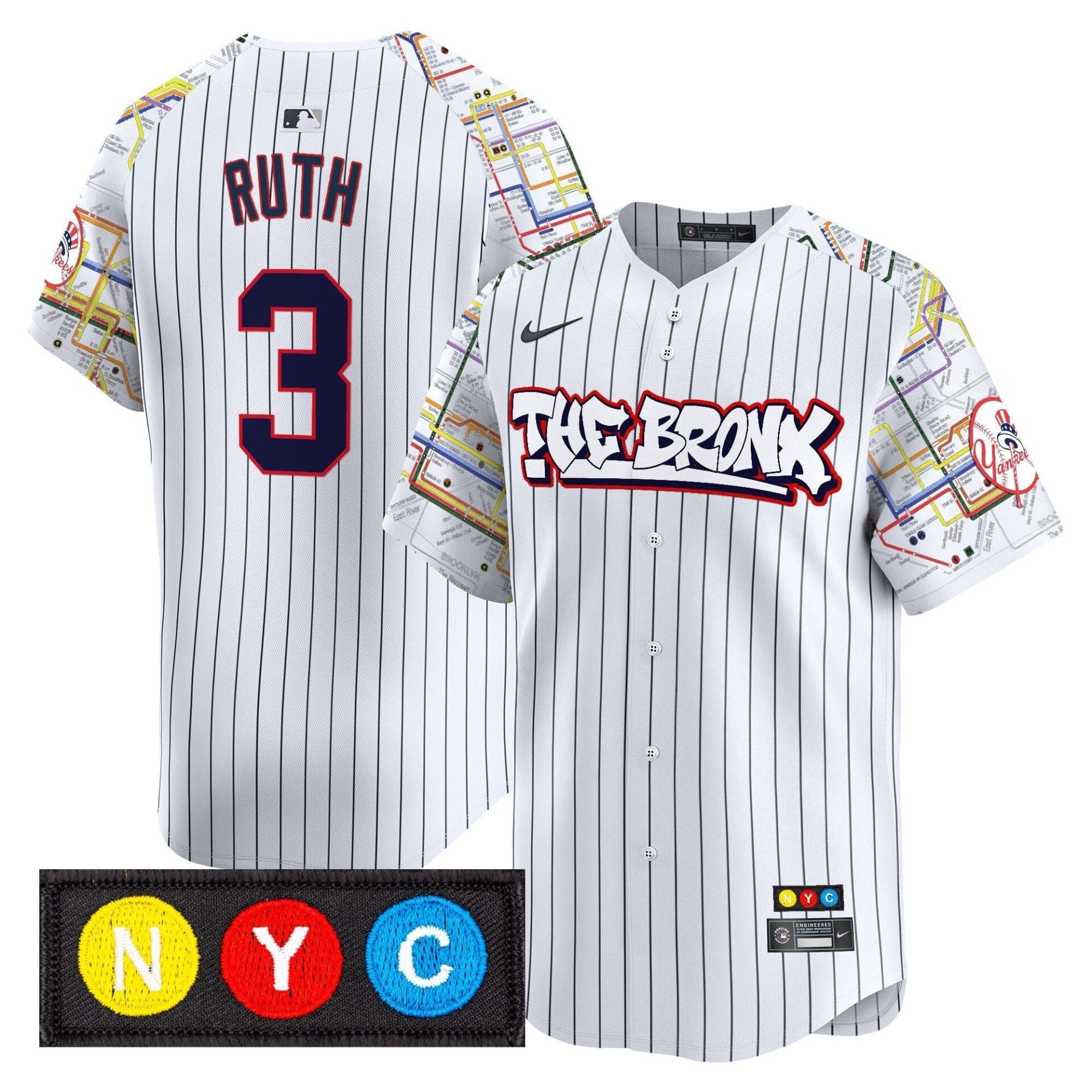New York Yankees The Bronx Subway Style Vapor Premier Limited Jersey - Stitched - Image 27