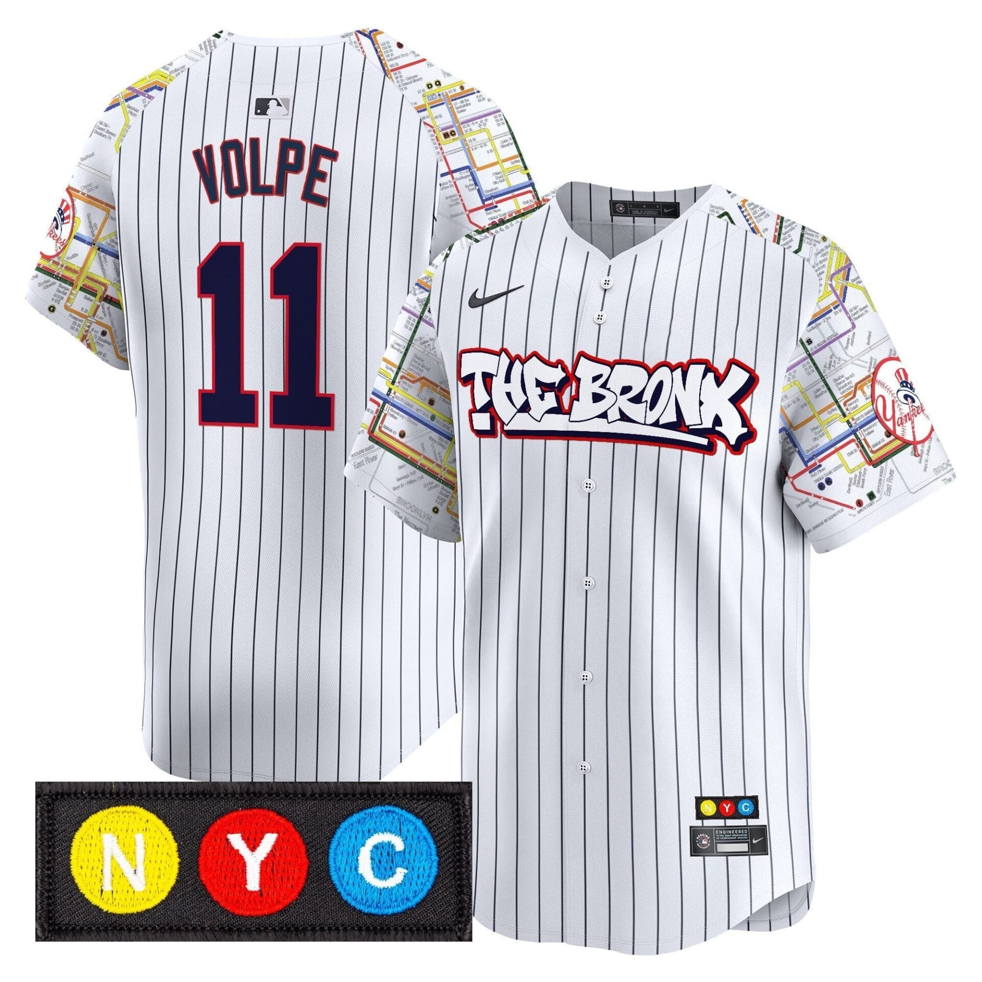 New York Yankees The Bronx Subway Style Vapor Premier Limited Jersey - Stitched - Image 26