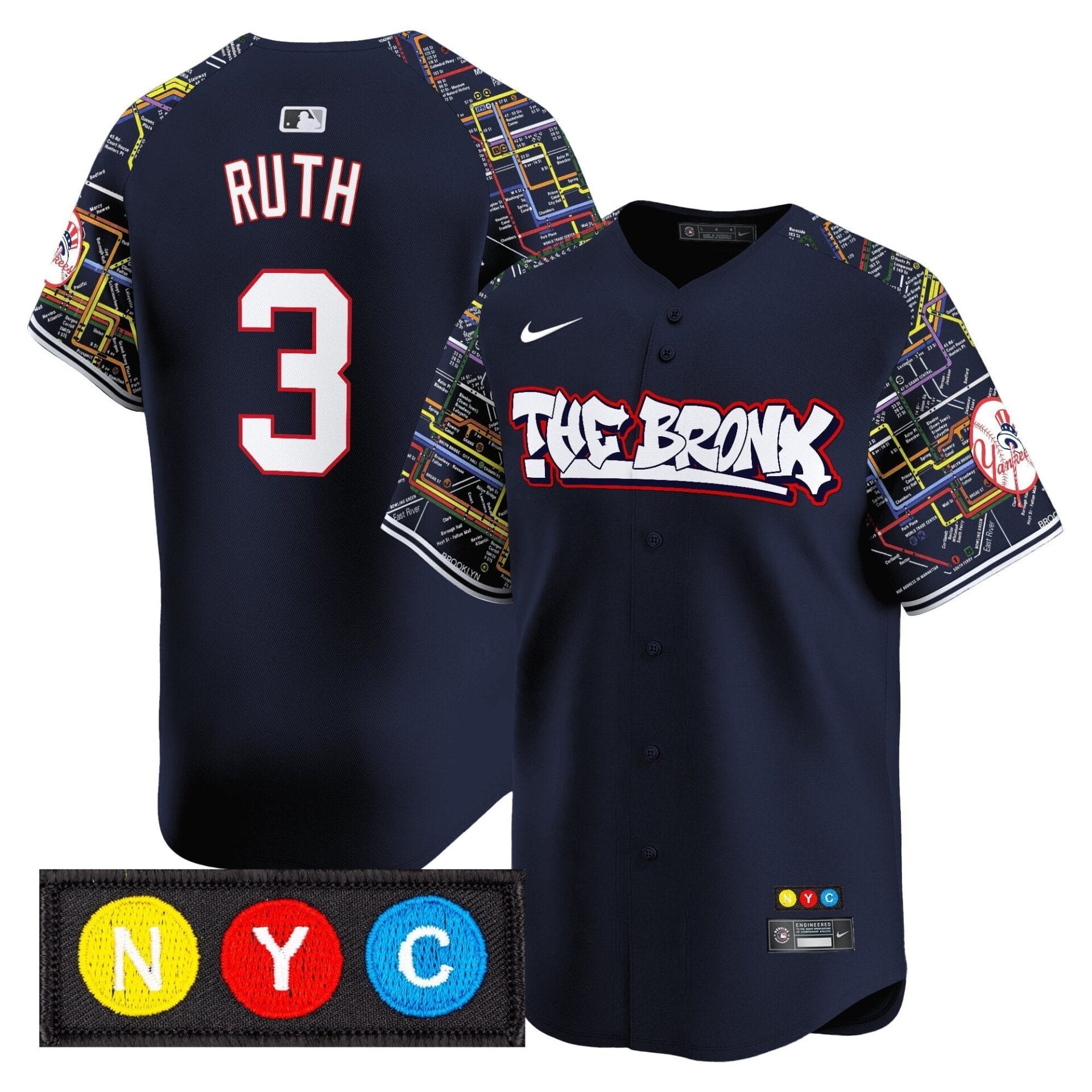New York Yankees The Bronx Subway Style Vapor Premier Limited Jersey - Stitched - Image 3