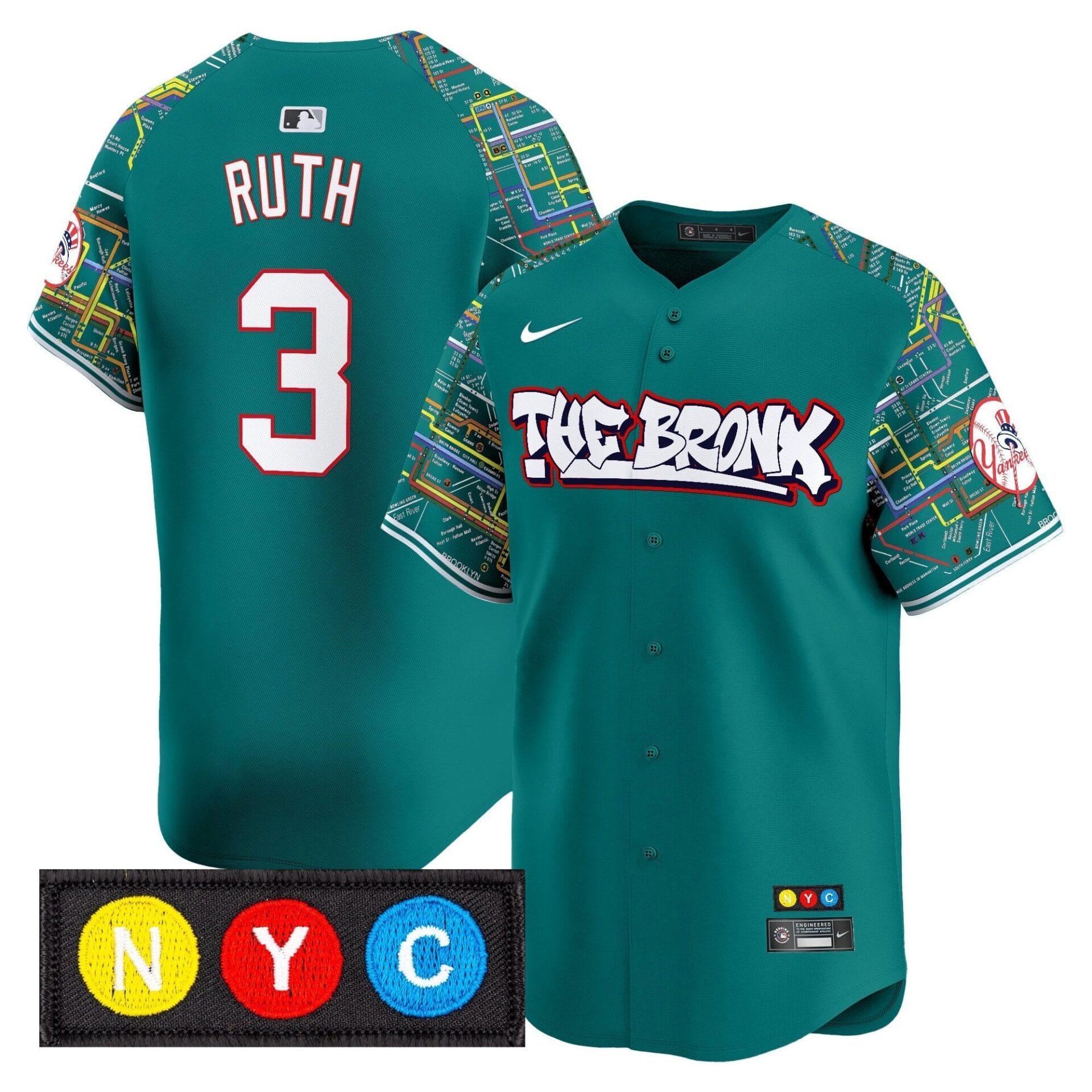 New York Yankees The Bronx Subway Style Vapor Premier Limited Jersey - Stitched - Image 11