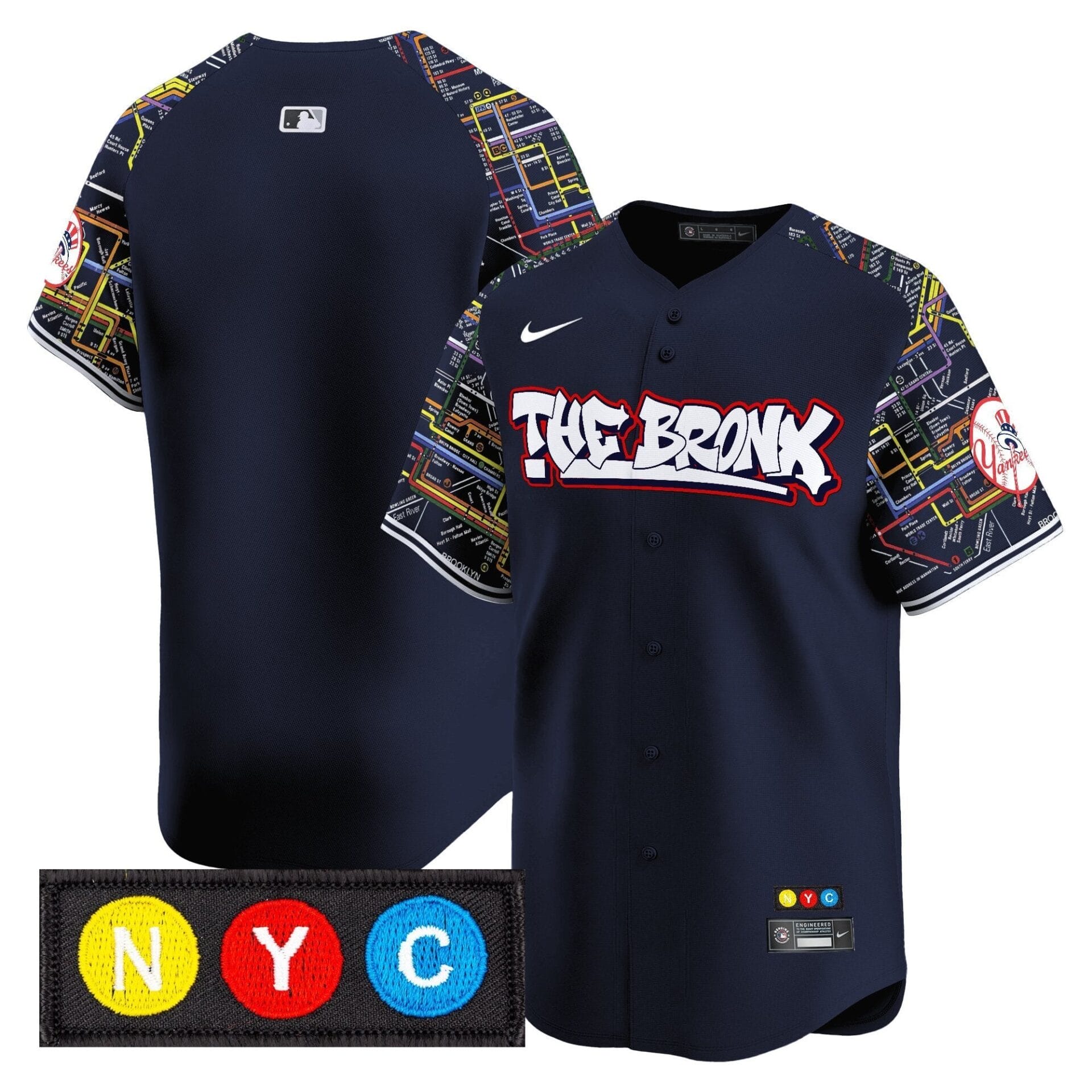 New York Yankees The Bronx Subway Style Vapor Premier Limited Jersey - Stitched - Image 8