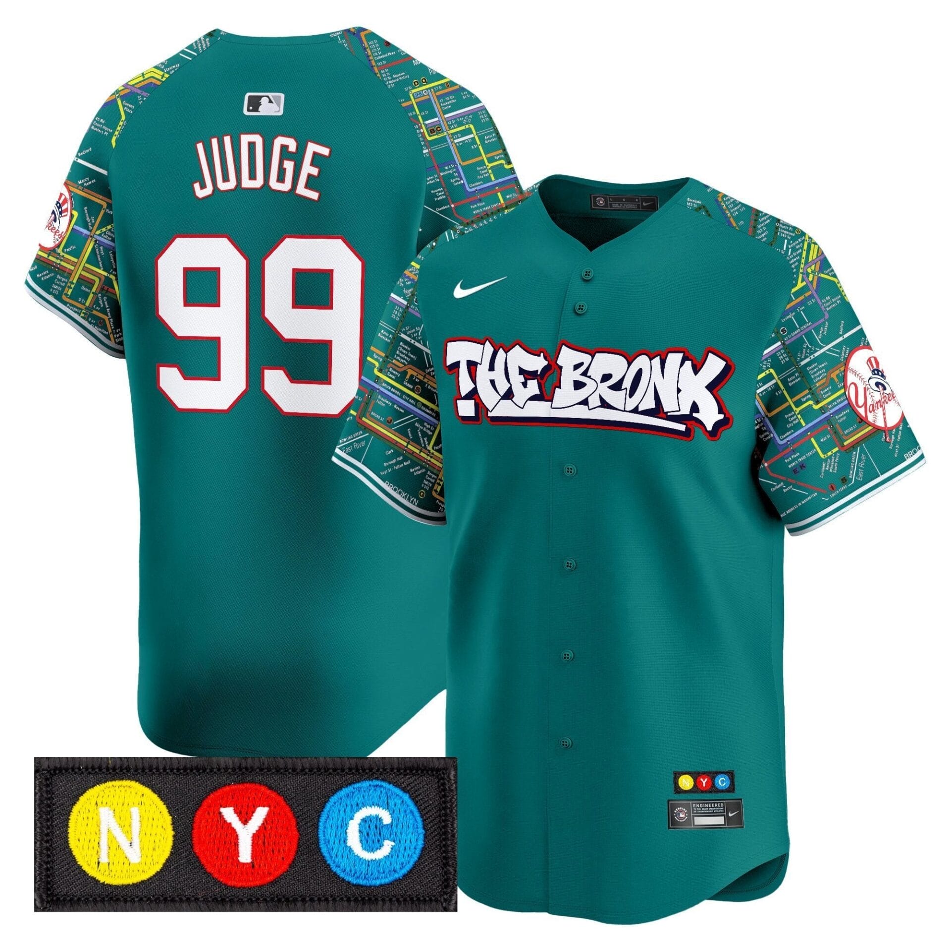 New York Yankees The Bronx Subway Style Vapor Premier Limited Jersey - Stitched - Image 9