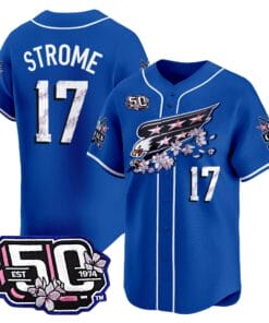 Alternative view of 2025 Washington Capitals 50th Anniversary Cherry Blossom Style Vapor Premier Limited Jersey - All Stitched