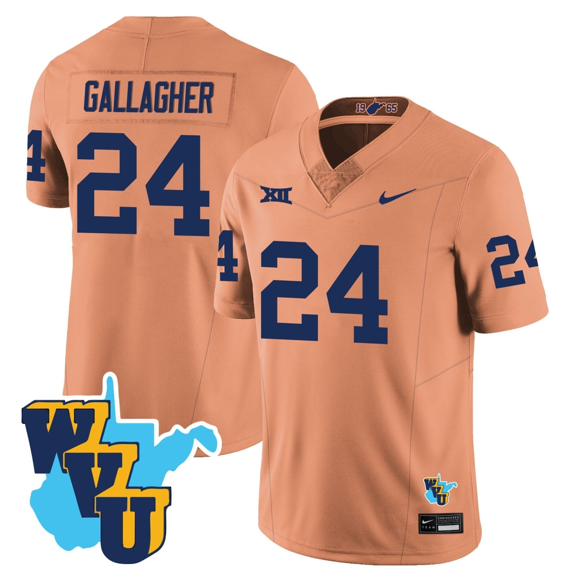 West Virginia Mountaineers 1965-2025 Throwback Jersey - All Stitched - Image 22