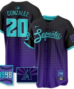 Alternative view of Arizona Diamondbacks Purple for Second “Serpientes” City Connect Jersey - All Stitched