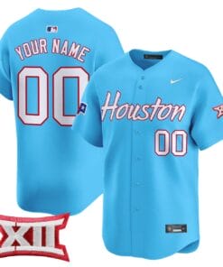 Houston Cougars Light Blue Custom Jersey - All Stitched