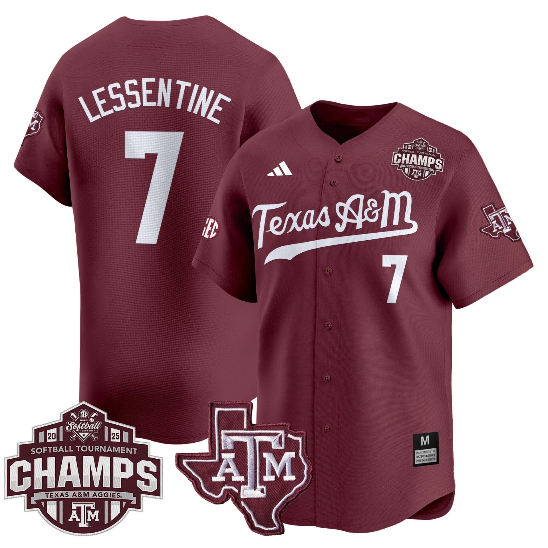 Texas A&M Aggies 2025 SEC Softball Conference Tournament Champions Patch Vapor Premier Limited Jersey - All Stitched - Image 13