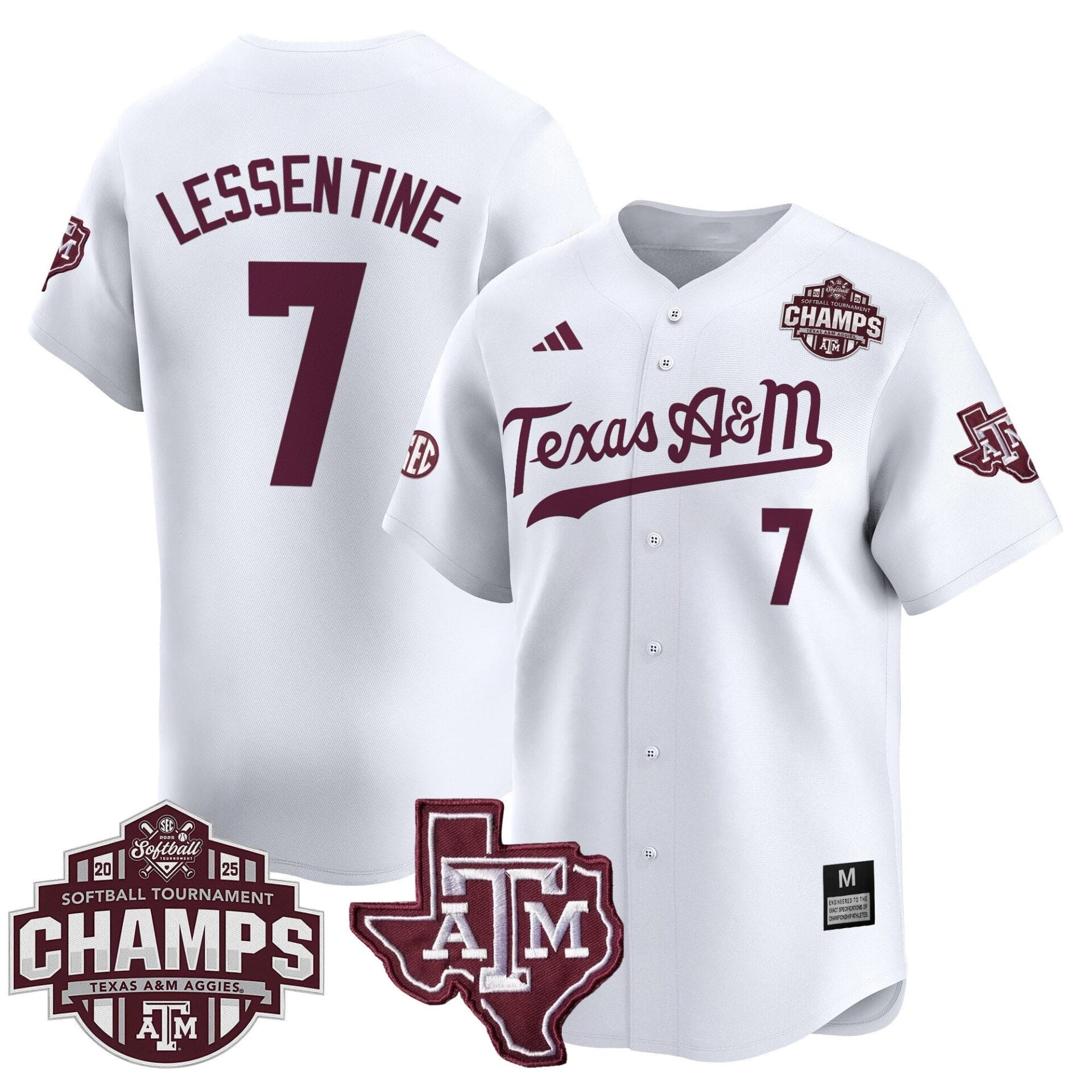 Texas A&M Aggies 2025 SEC Softball Conference Tournament Champions Patch Vapor Premier Limited Jersey - All Stitched - Image 21