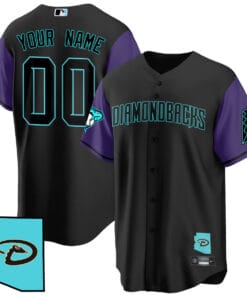 Alternative view of Arizona Diamondbacks Black Alternate Limited Custom Jersey - All Stitched
