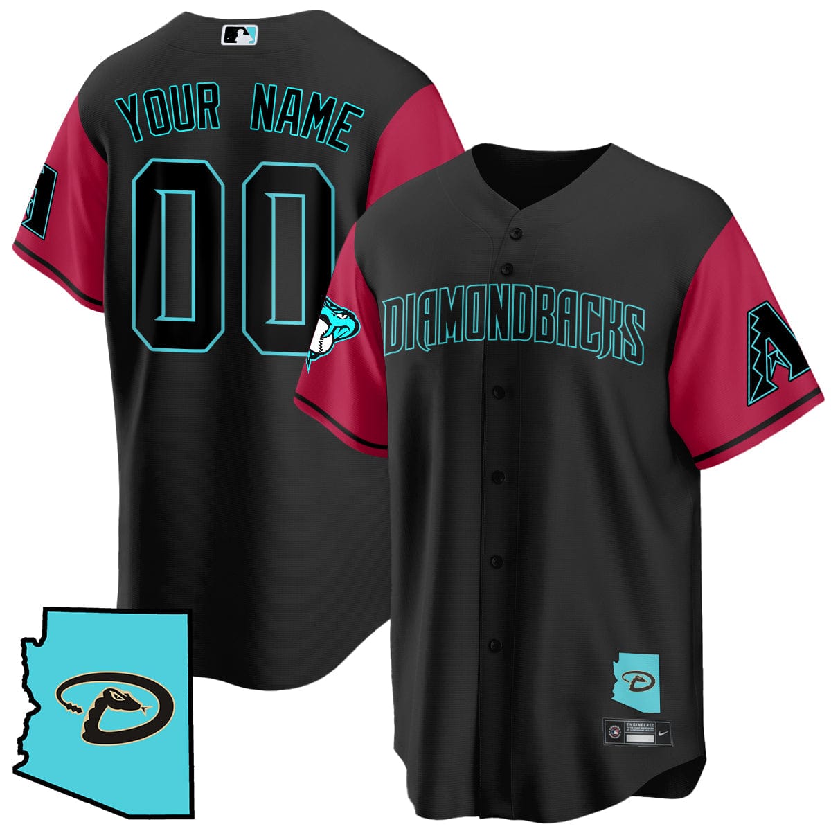 Arizona Diamondbacks Black Alternate Limited Custom Jersey - All Stitched - Image 4