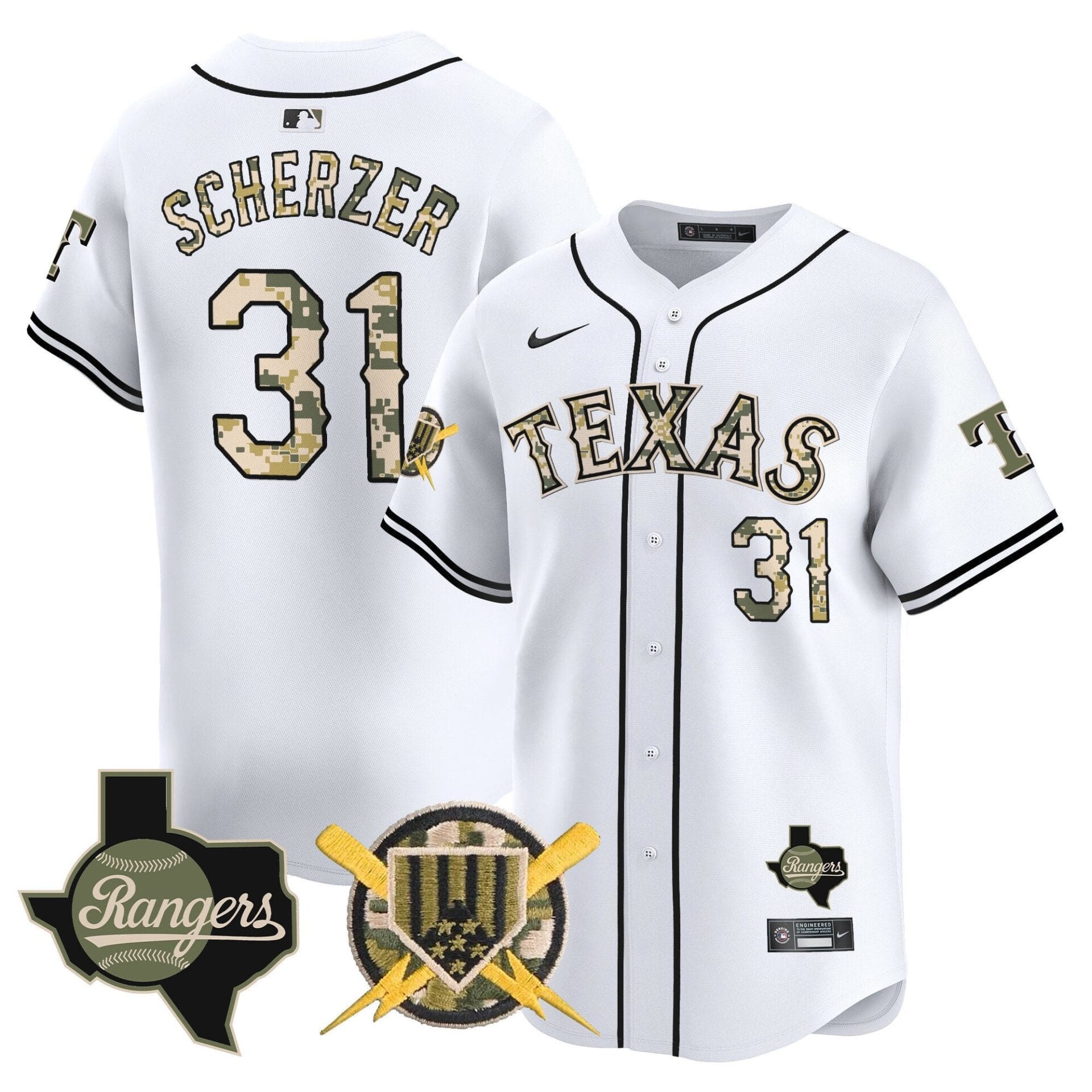 Texas Rangers Armed Forces Day Vapor Premier Limited Jersey - All Stitched - Image 17