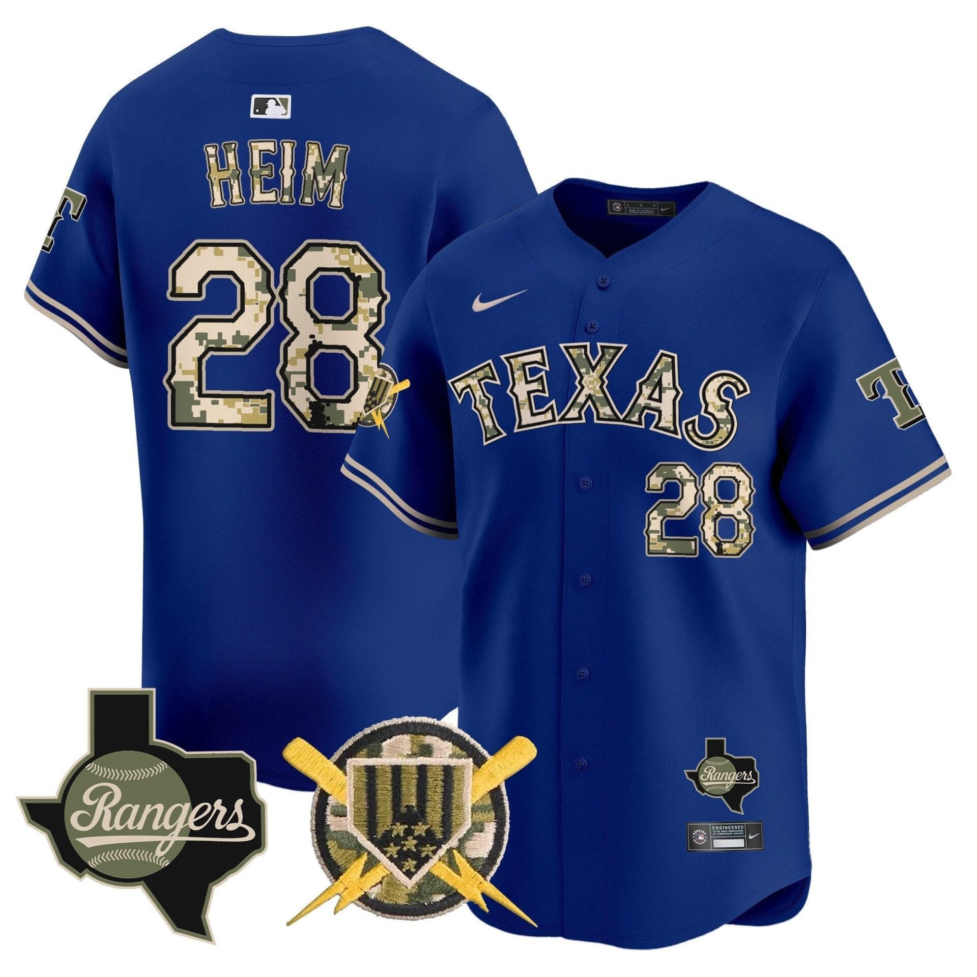 Texas Rangers Armed Forces Day Vapor Premier Limited Jersey - All Stitched - Image 25