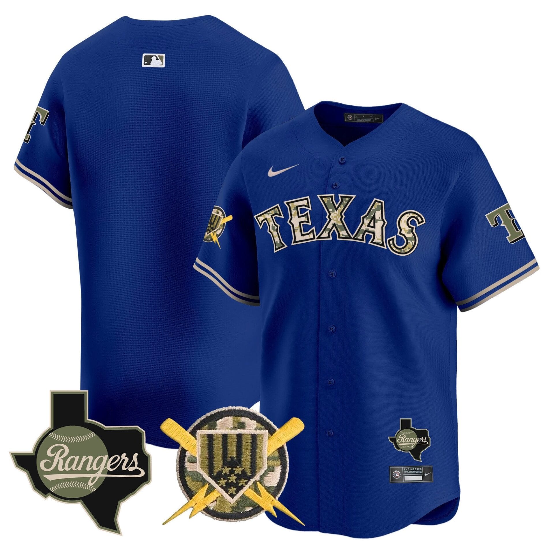 Texas Rangers Armed Forces Day Vapor Premier Limited Jersey - All Stitched - Image 27