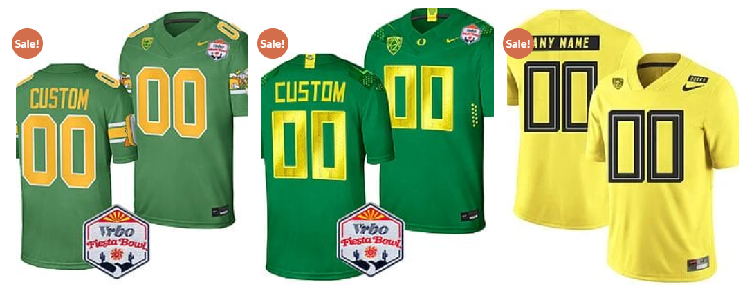 Create your perfect look with a custom Oregon Ducks jersey – choose your name, number & style! Premium quality, fast shipping. Stand out on game day!