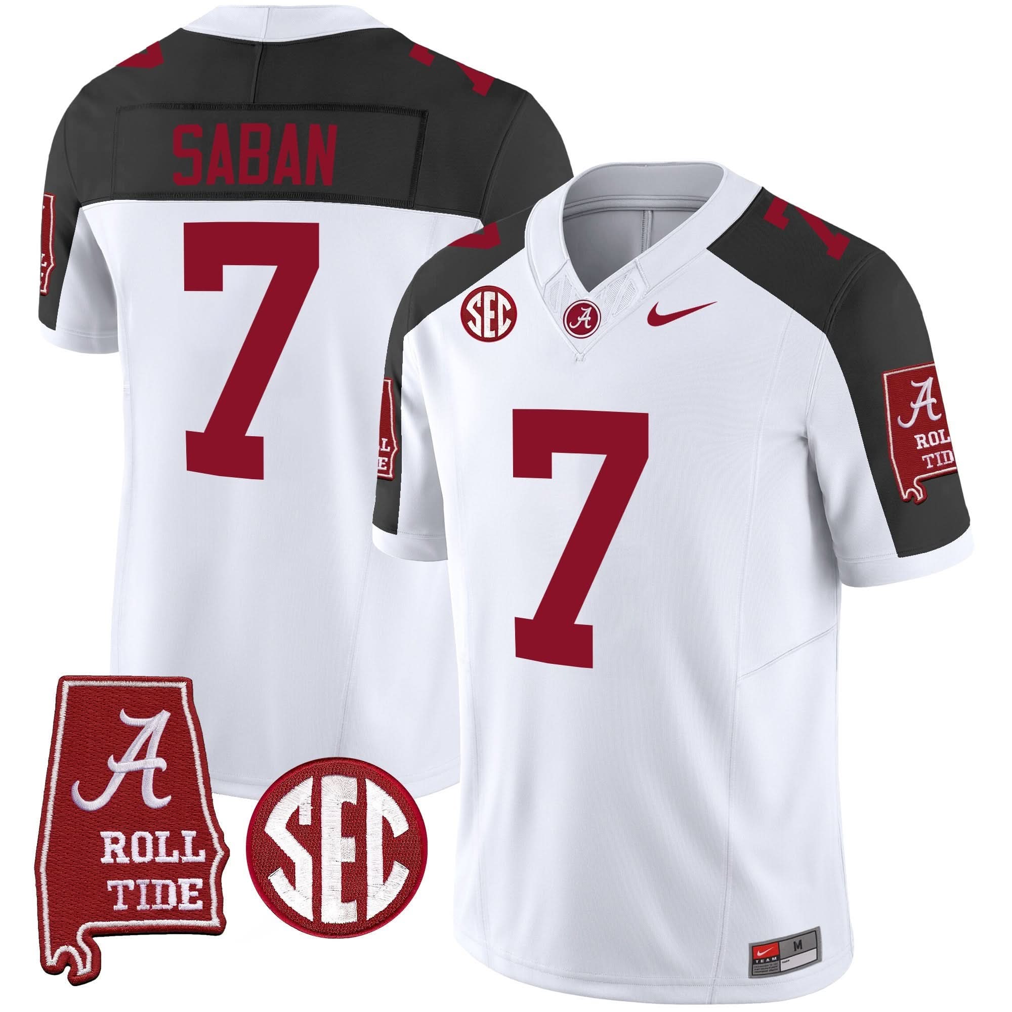 Nick Saban Alabama Crimson Tide #7 Champions Vapor Limited Jersey - All Stitched - Image 6