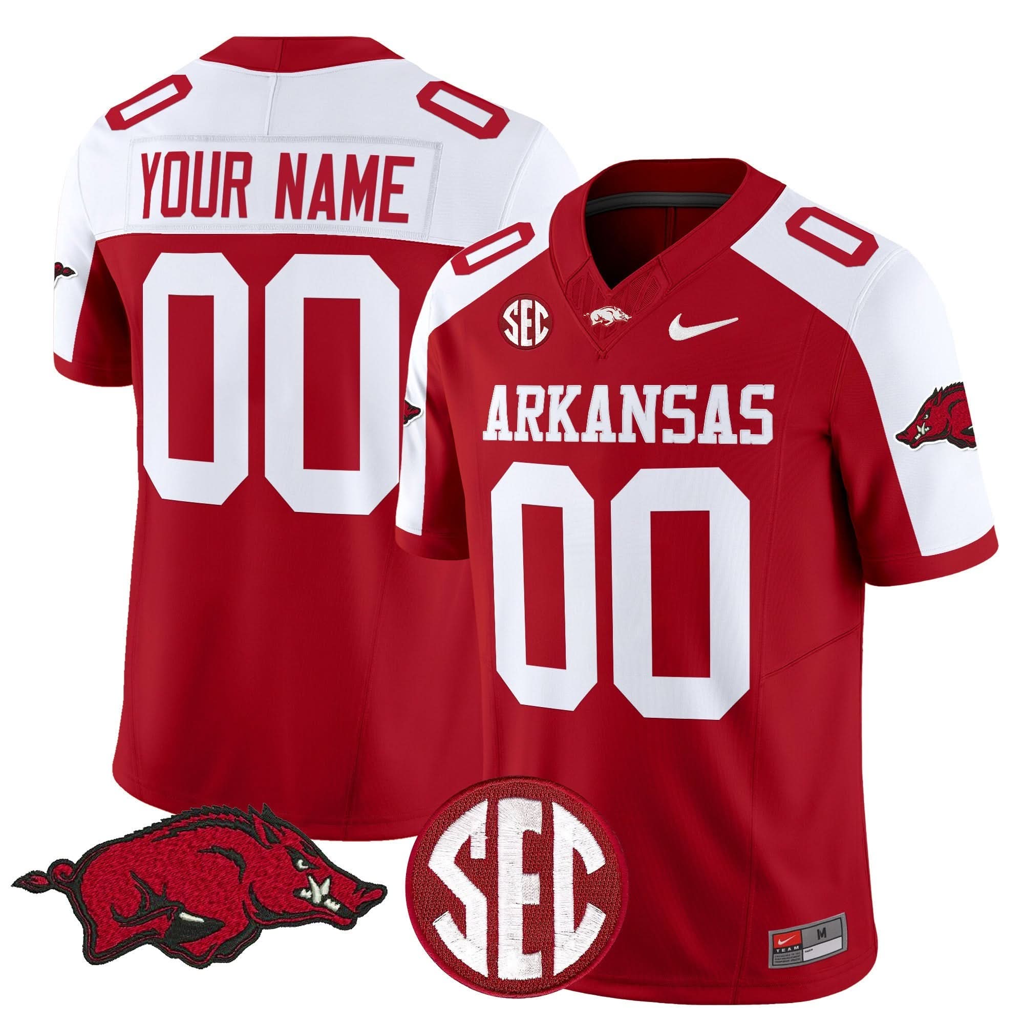 Custom Arkansas Razorbacks Jersey Name, Number Vapor Limited Stitched All Colors - Image 2