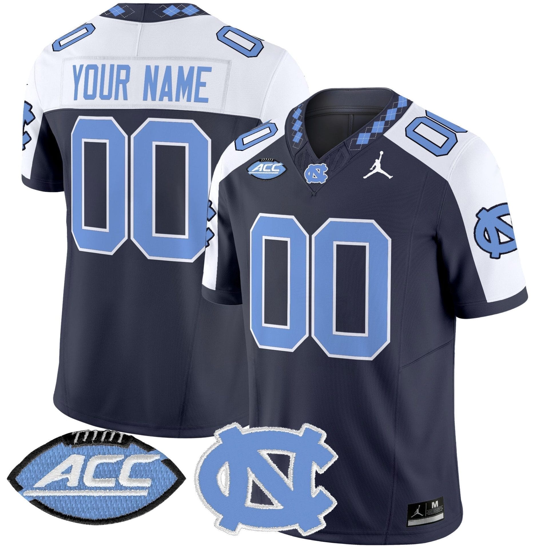 Custom North Carolina Tar Heels Jersey Name, Number 2025 Vapor Limited Stitched - Image 3