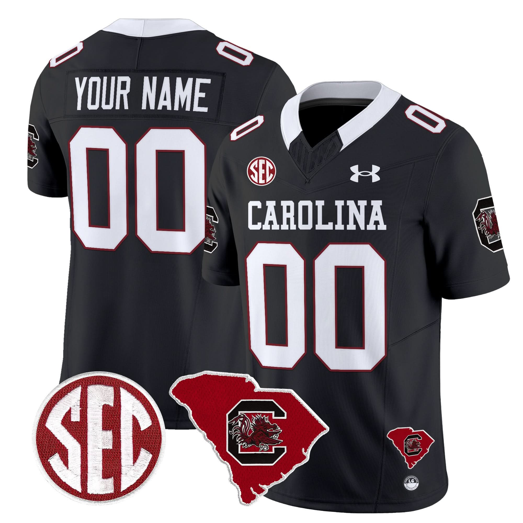 Custom South Carolina Gamecocks Jersey 1980 Throwback Home Patch Vapor Limited Stitched - Image 2