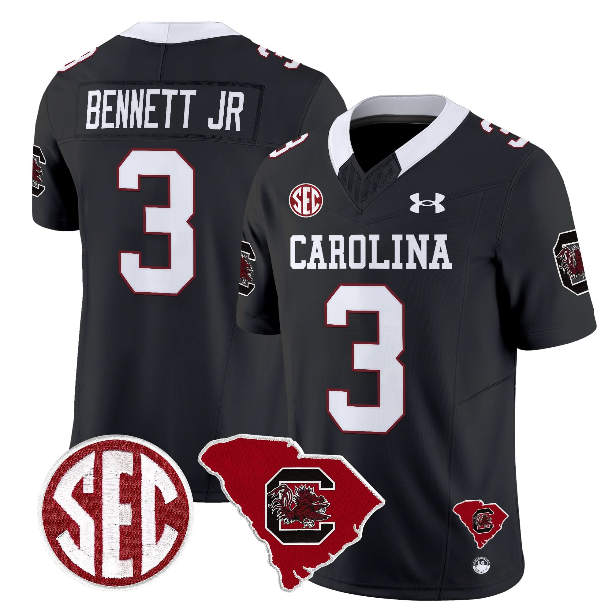 South Carolina Gamecocks 1980 Throwback Home Patch Vapor Limited Jersey - All Stitched - Image 4