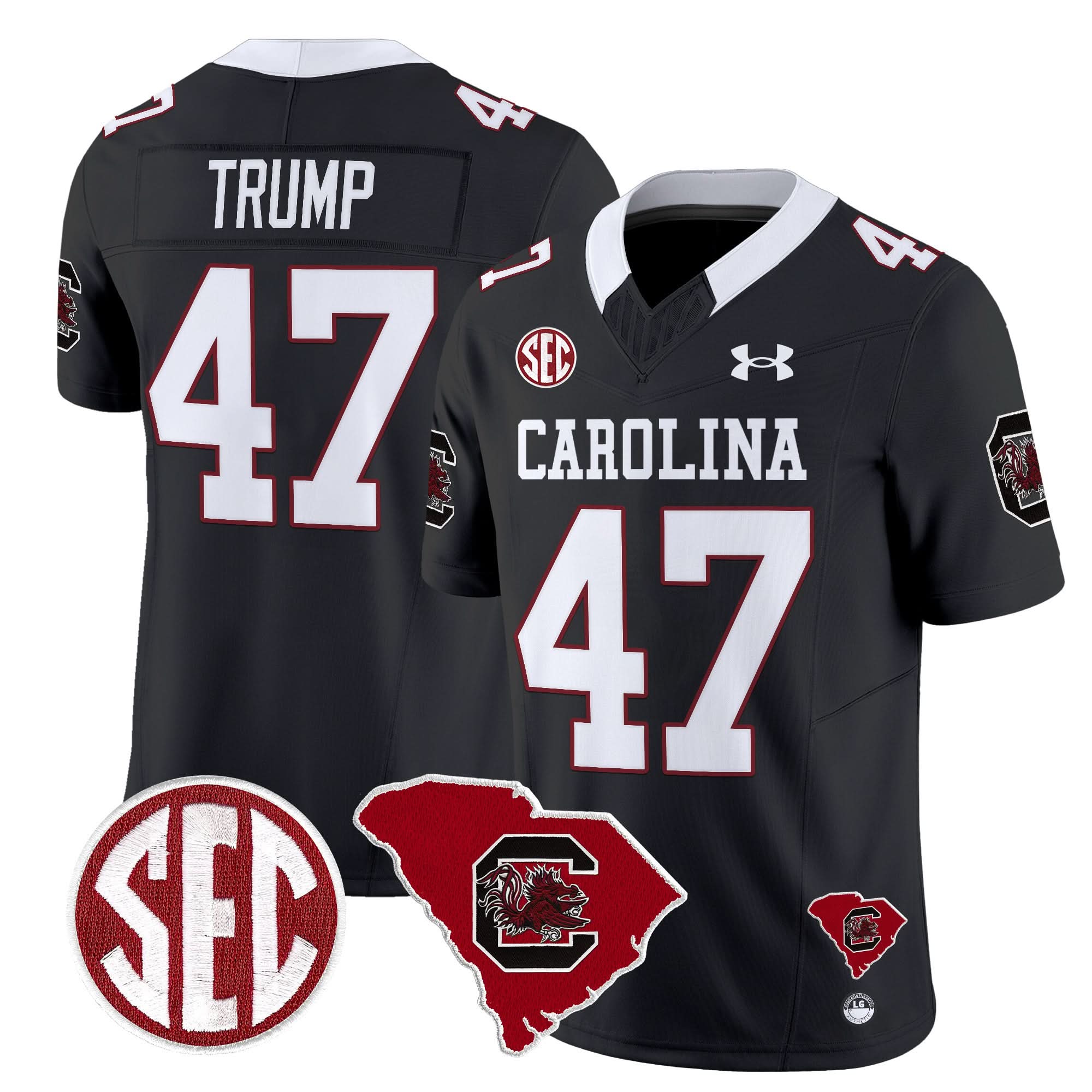 South Carolina Gamecocks 1980 Throwback Home Patch Vapor Limited Jersey - All Stitched - Image 7